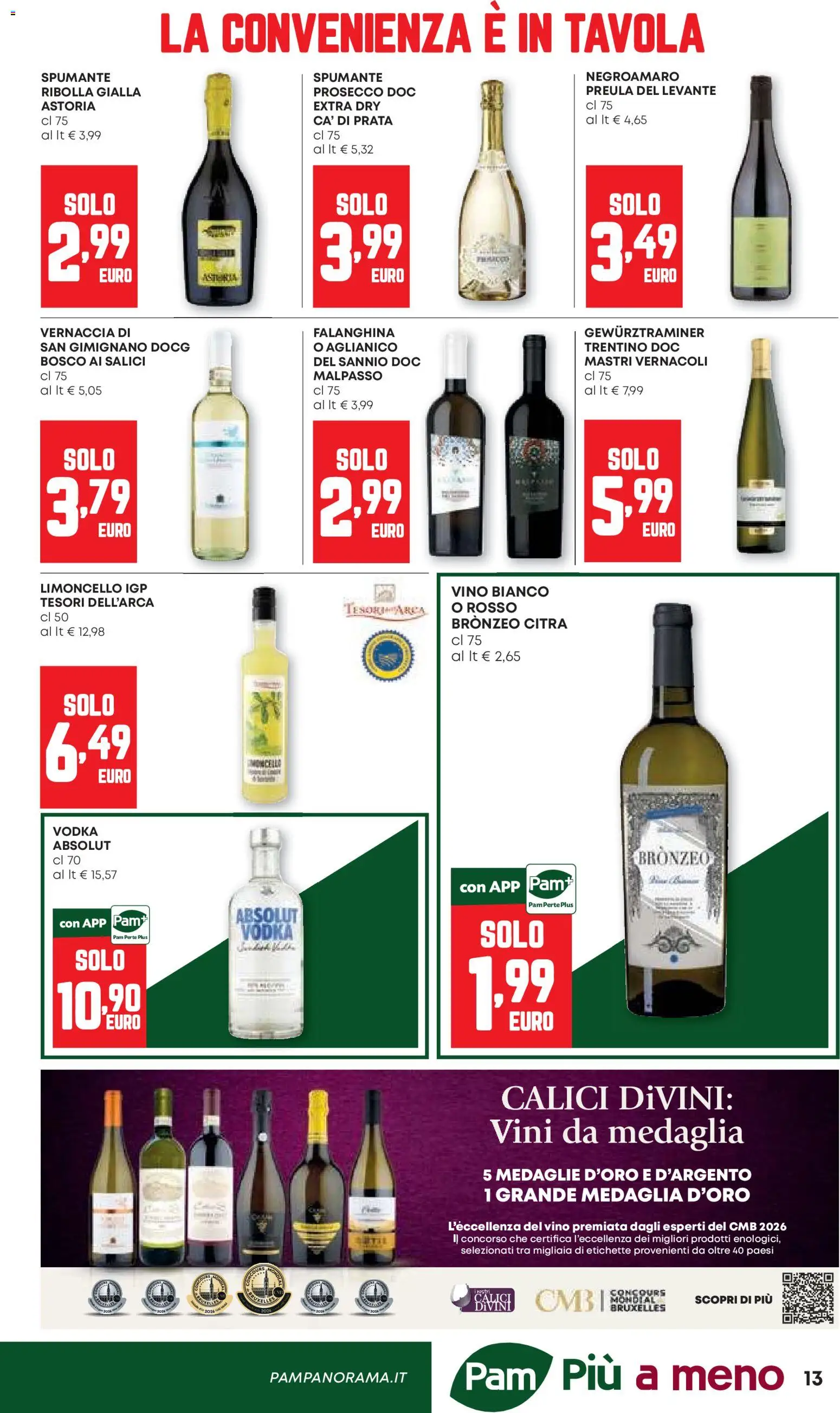 Volantino PAM del 30/07/2026 | Pagina: 13 | Prodotti: Prosecco, Vino, Spumante, Limoncello