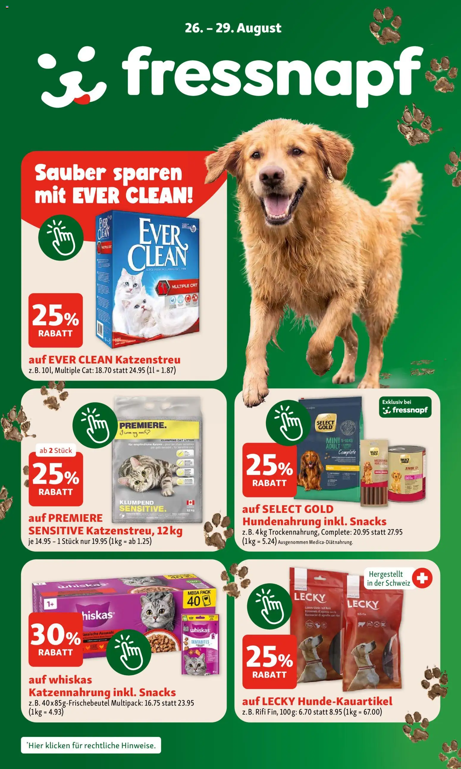 Fressnapf aktionen – gültig ab 26.08.2026 | Seite: 1 | Produkte: Snacks, Katzenstreu