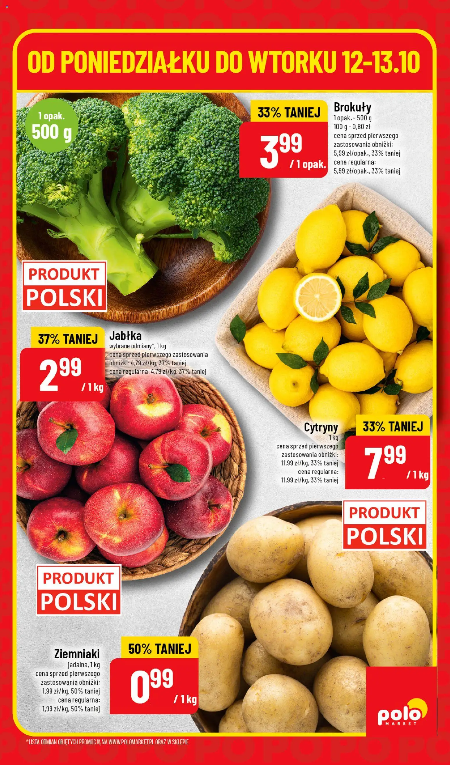 Nowa POLOmarket gazetka od jutra 12.10.2026 | Strona: 3 | Produkty: Cytryny, Brokuły, Jabłka, Ziemniaki