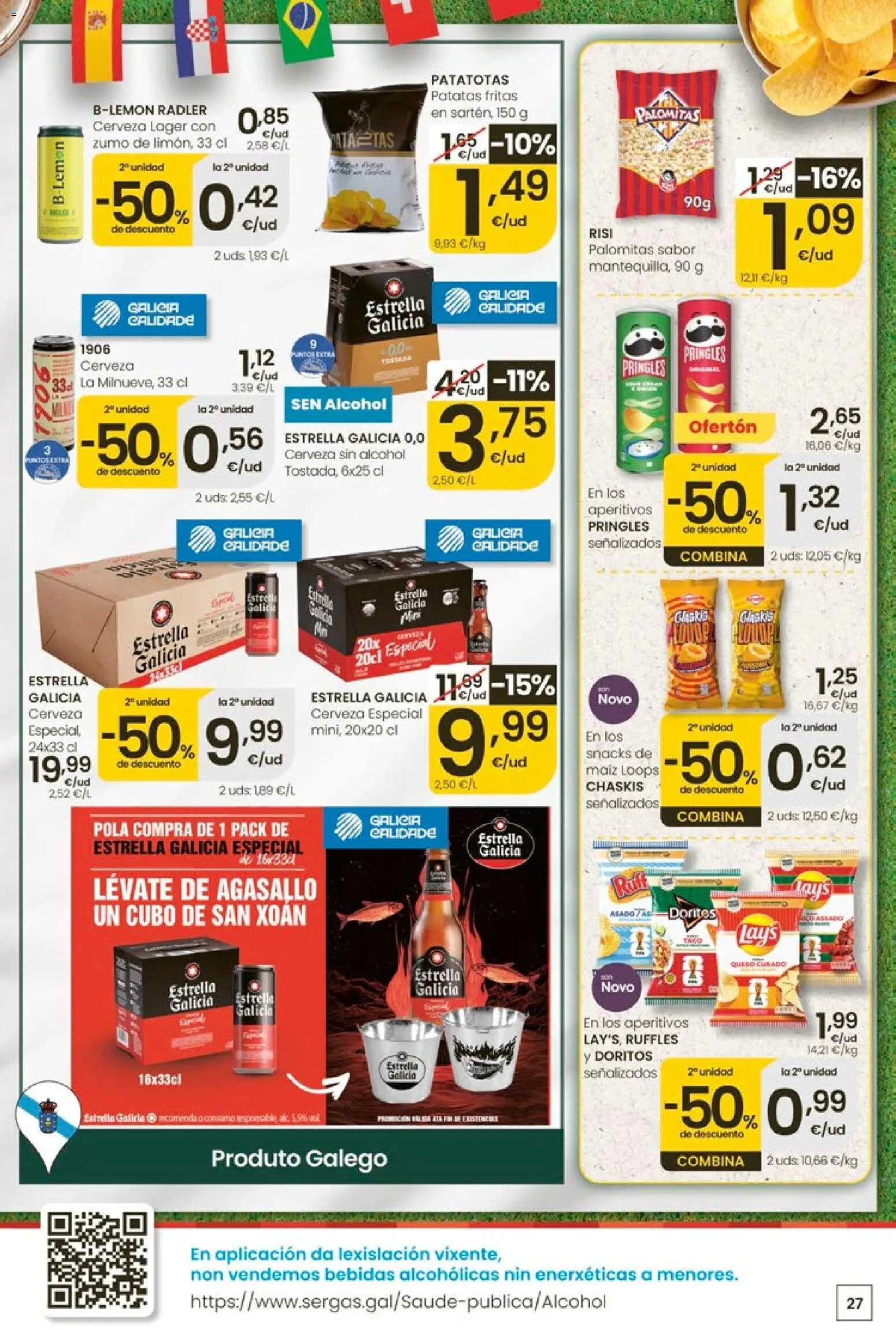 Eroski Ofertóns de verán │ válido desde el 11.06.2026 | Página: 27 | Productos: Queso, Cerveza sin alcohol, Cerveza, Ροζ πιπέρι