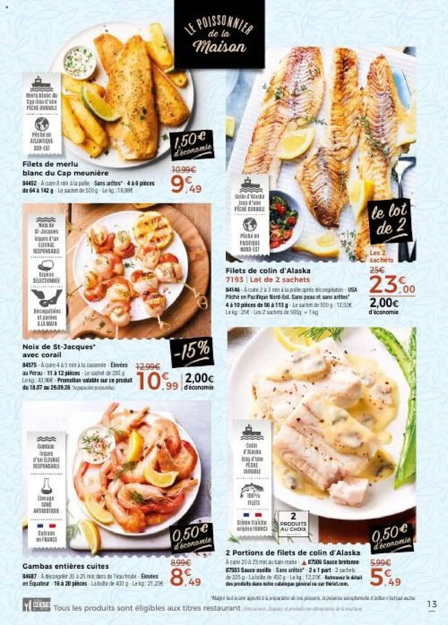 {H1} | Page: 13 | Produits: Pêche, Gambas, Noix