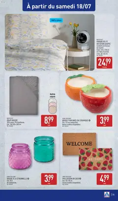 Aldi - Prévisualisation de PARURE DE LIT EN COTON GAUFRÉ, Contient une housse de couette d'env. 240 x 220 cm et 2 taies d'oreiller d'env. 65 x 65 cm. valide à partir de 14/07/2026 | Page: 37 | Produits: Coton, Housse de couette, Citronnelle, Home Creation