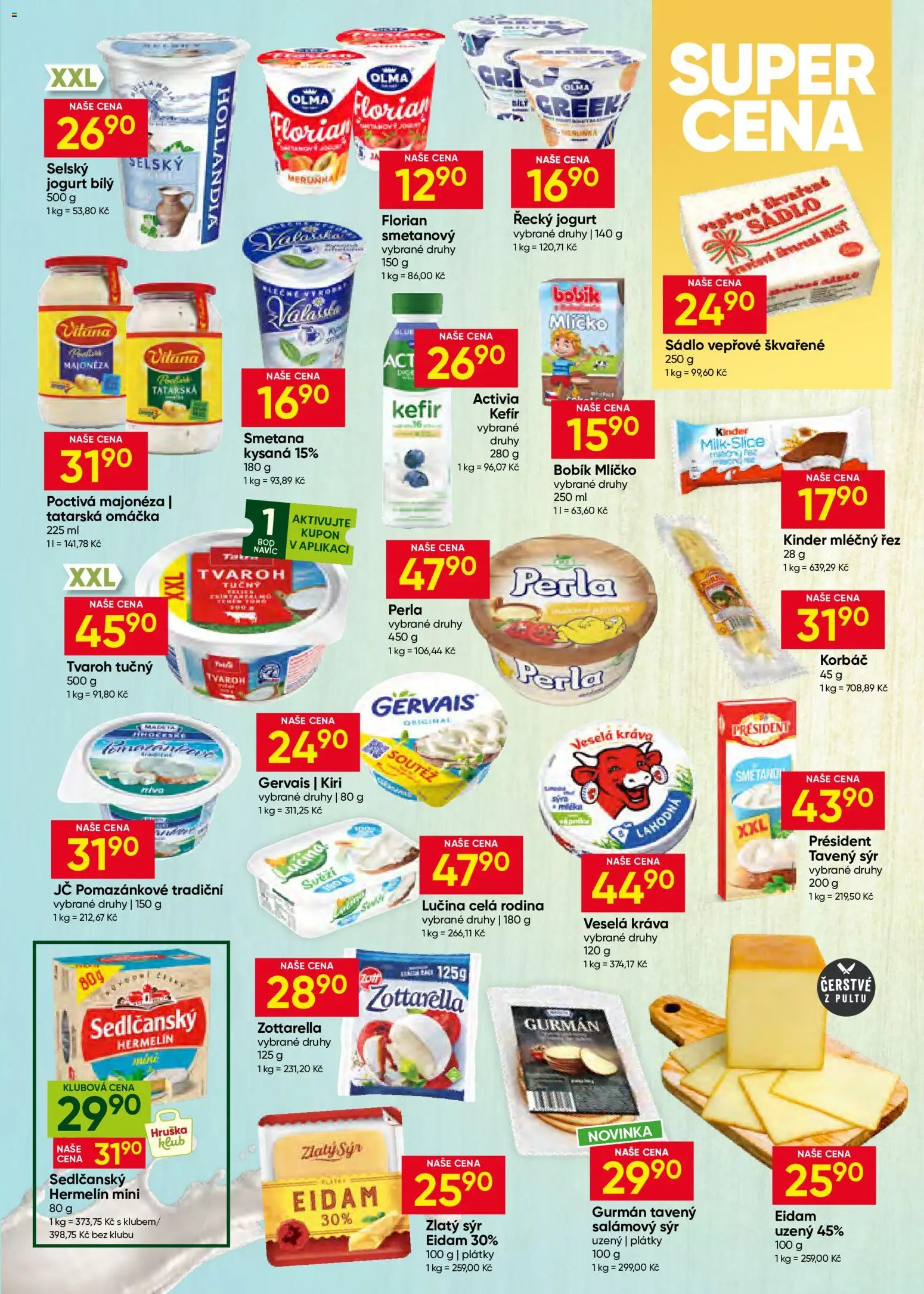 Hruška leták od 07.10.2026 | Strana: 5 | Produkty: Kinder mléčný řez, Tavený sýr, Tvaroh, Hermelín