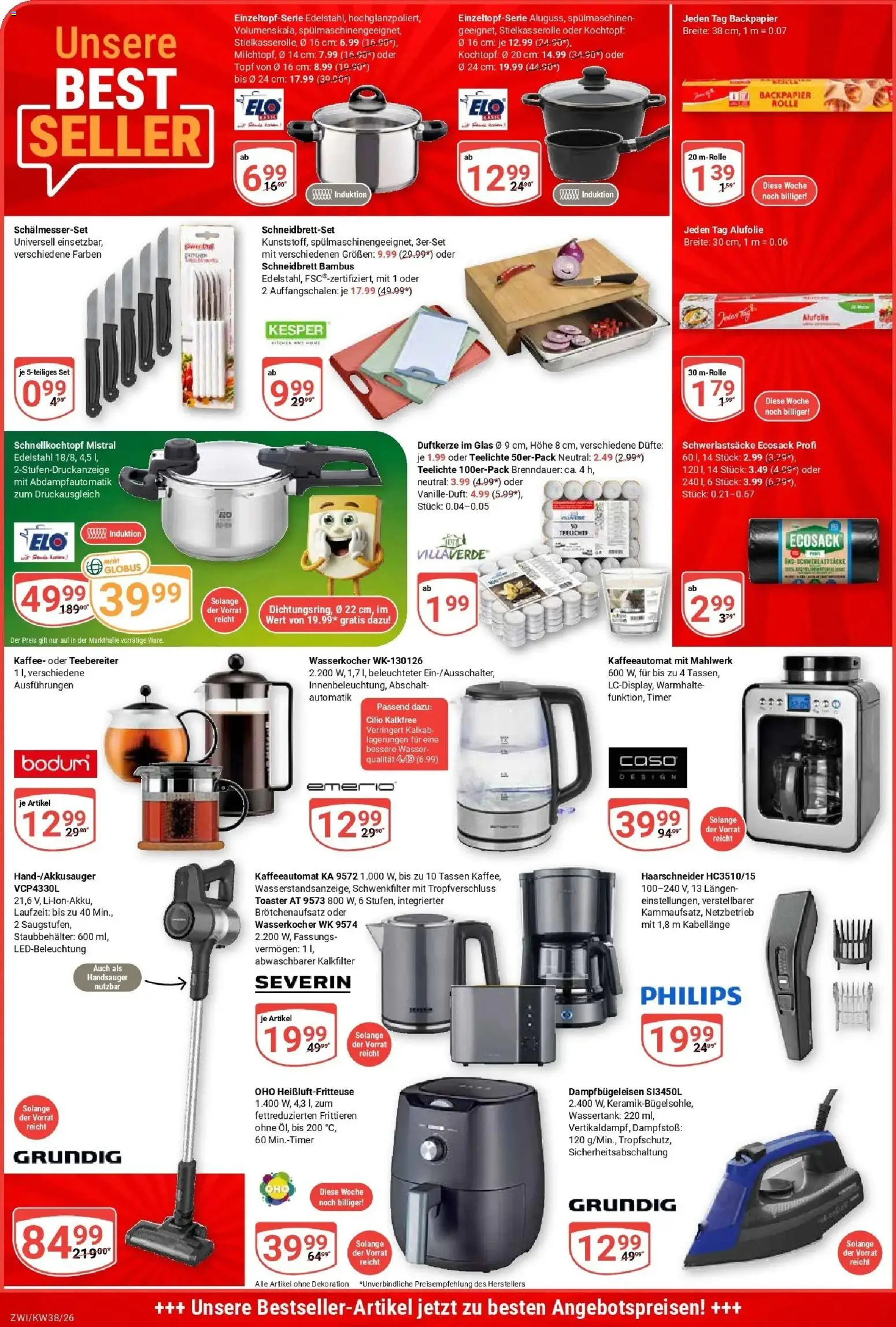 Globus Prospekt Zwickau (ab 14.09.2026) » Angebote online | Seite: 31 | Produkte: Philips, Toaster, Wasser, Heißluftfritteuse