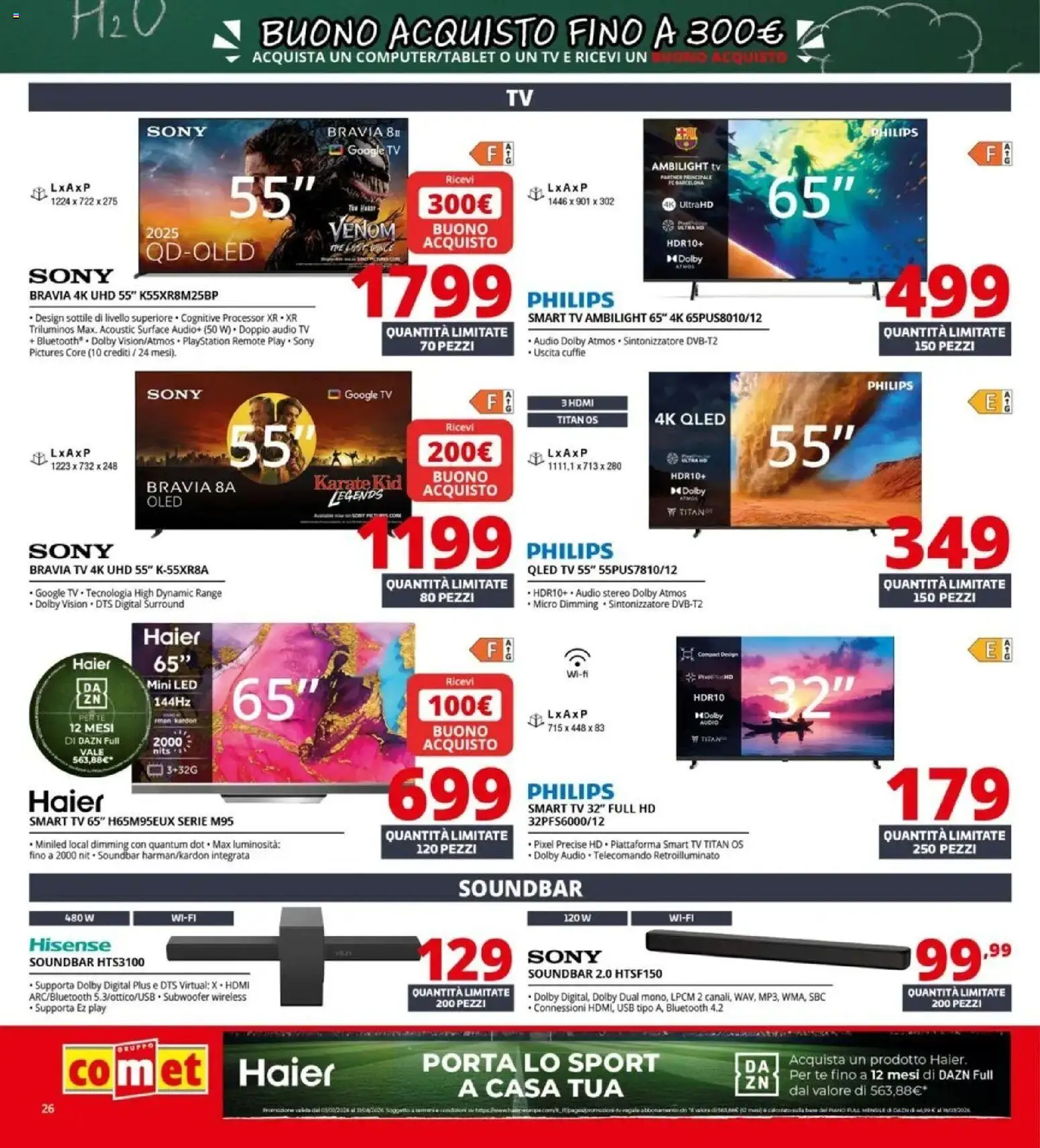 Nuovo Comet volantino Back to school dal 20/08/2026 > offerte anteprima 🛍️ | Pagina: 26 | Prodotti: smart TV, TV, Cuffie, USB
