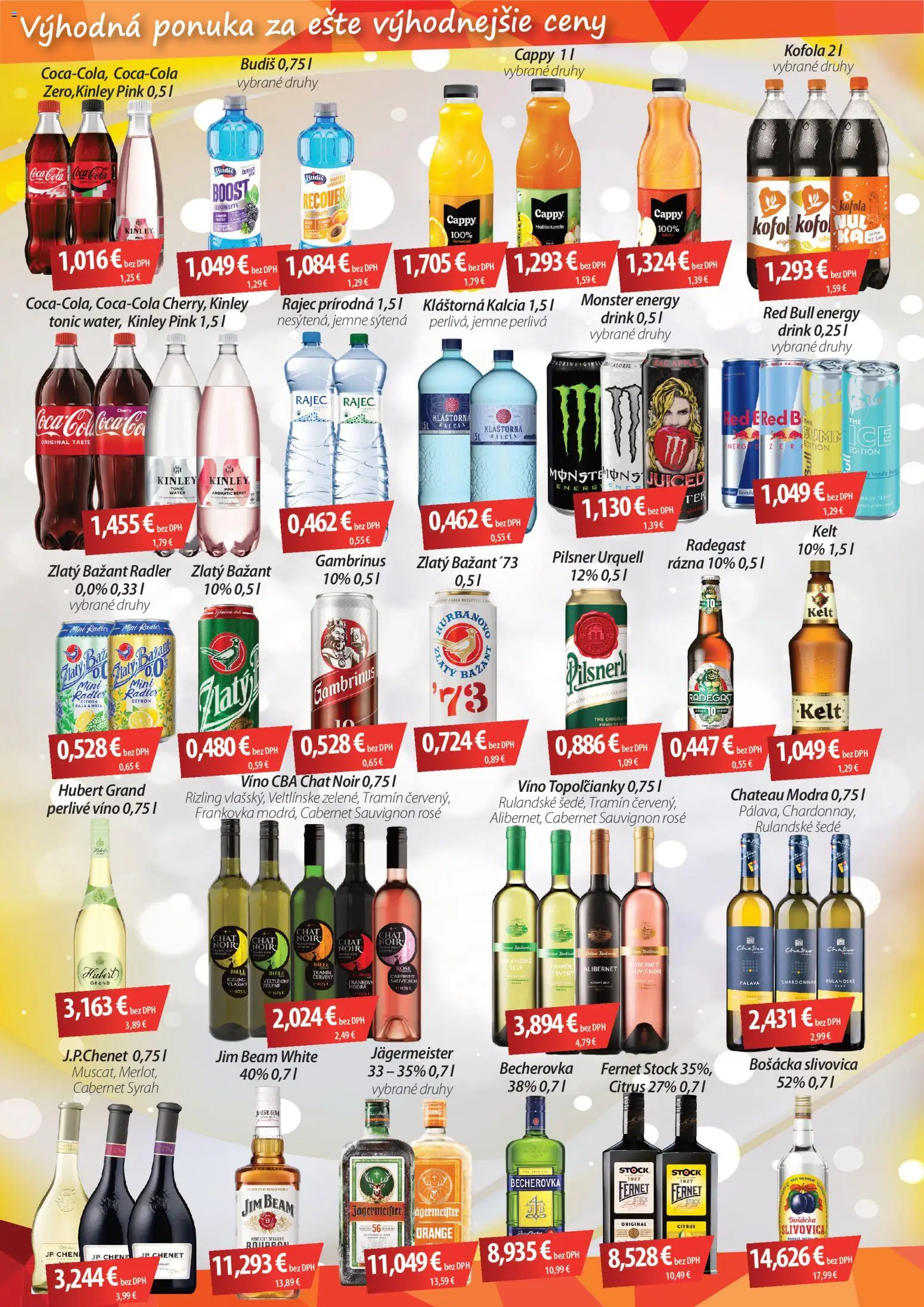Nové CBA Verex akcie – leták je platný od 04.06.2026 | Strana: 2 | Produkty: Slivovica, Fernet Stock, Cola, Gambrinus