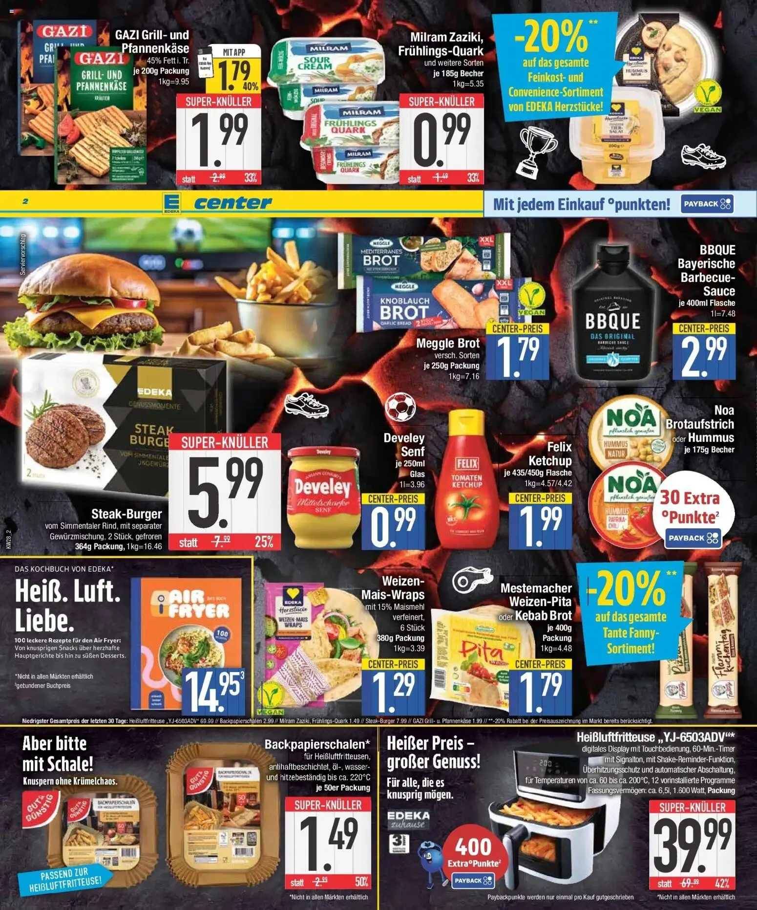 E center Wochenangebote – gültig ab 06.07.2026 | Seite: 2 | Produkte: Wasser, Knoblauch, Heißluftfritteuse, Salat