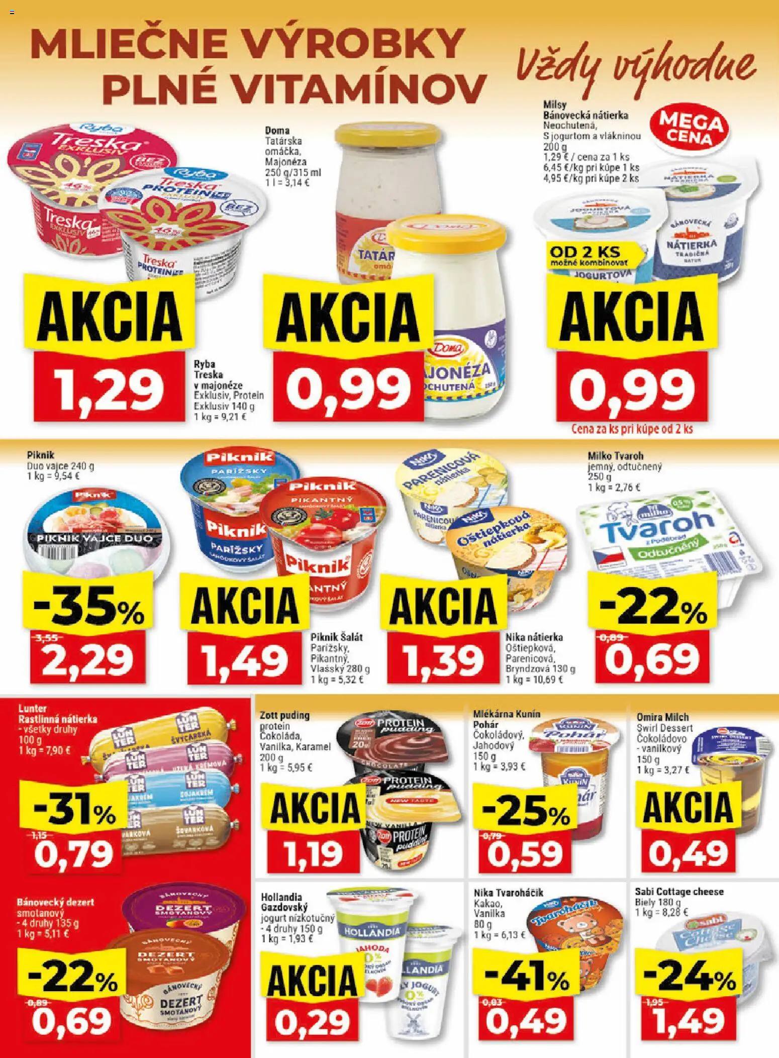 Nové Klas akcie – leták je platný od 06.07.2026 | Strana: 10 | Produkty: Jogurt, Puding, Šalát, Treska
