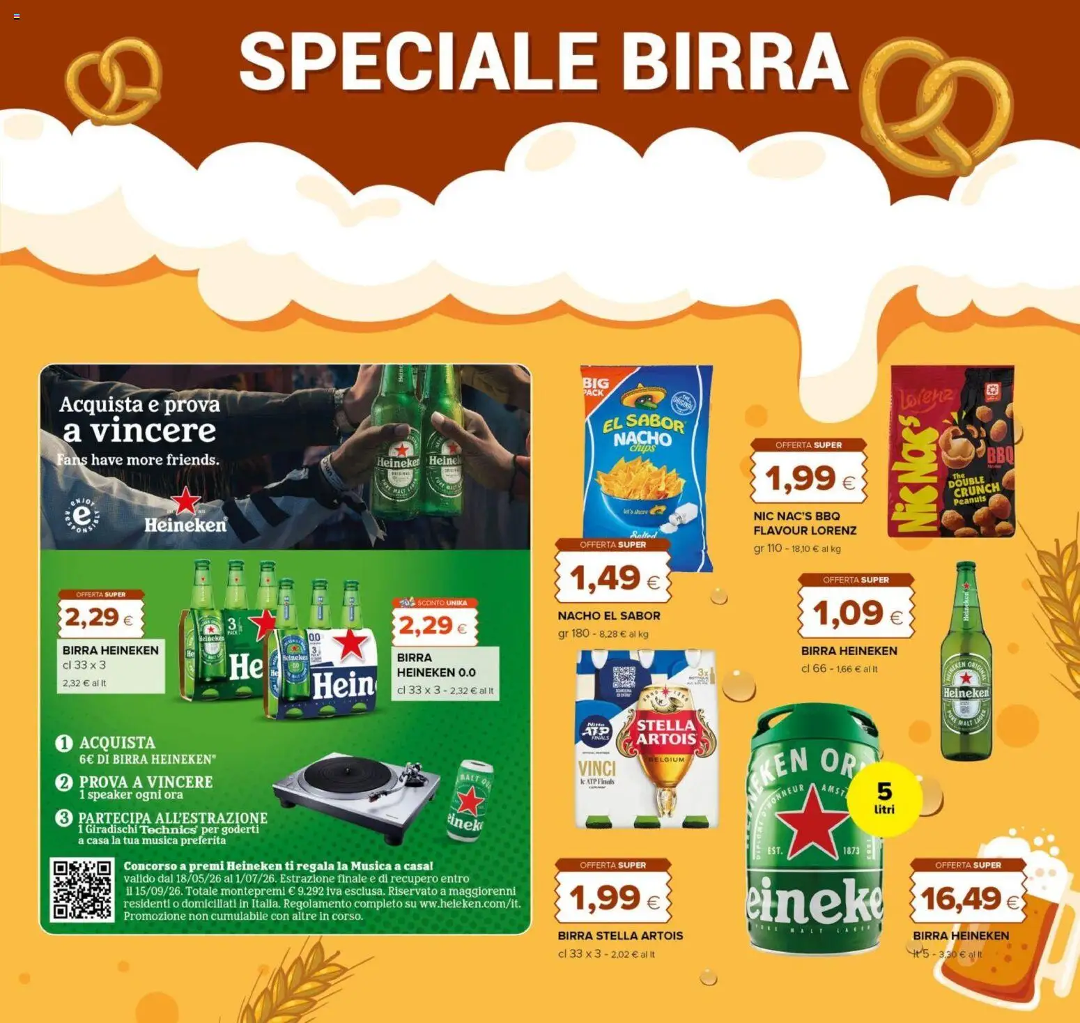 Volantino Oasi del 18.06.2026 | Pagina: 23 | Prodotti: Birra, Speaker, Heineken