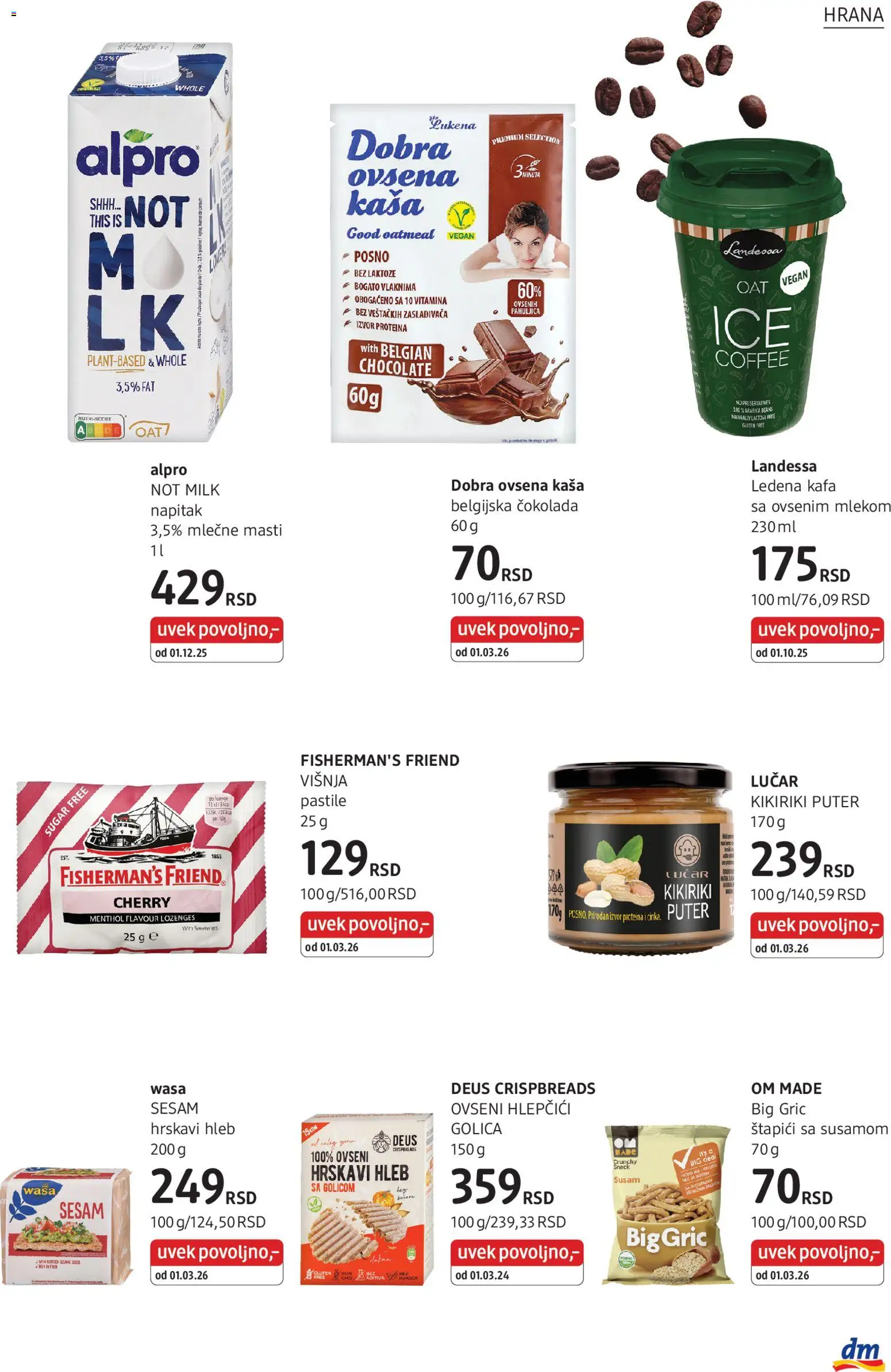 DM Drogerie katalog - važi od 01.04.2026 | Strana: 33 | Proizvode: Kikiriki puter, Višnja, Alpro, Hleb