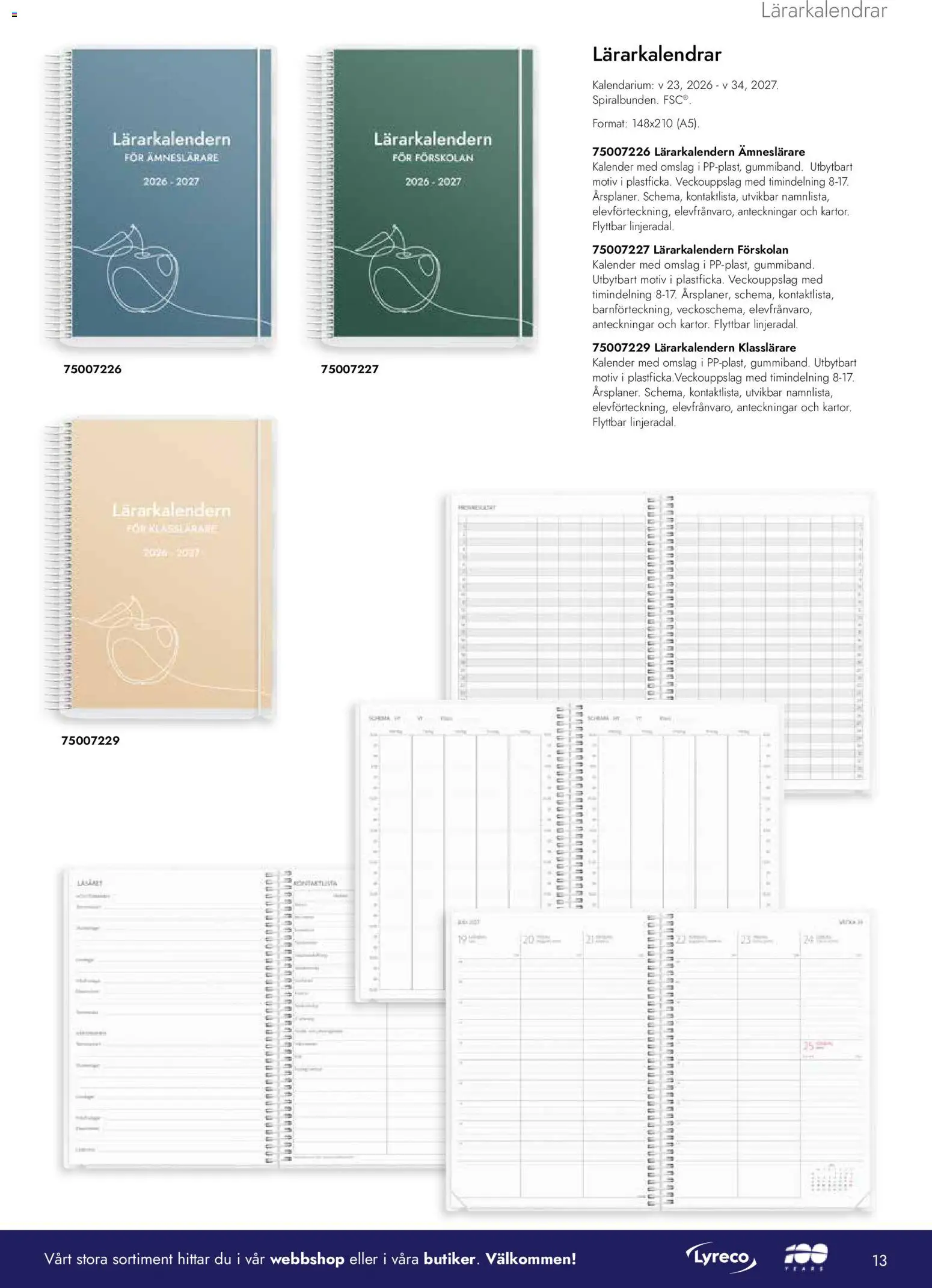 Lyreco reklamblad aktuell från 01.08.2026 | Sida: 13 | Produkter: Kalender
