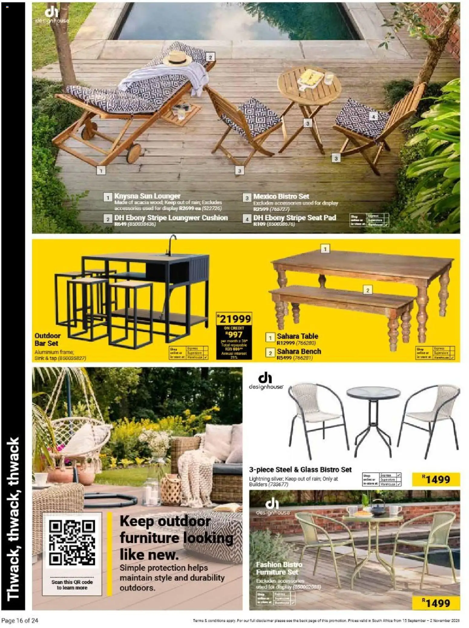 New Builders catalogue – valid from 15/09/2026 | Page: 16 | Products: Cushion, Frame, Sink, Bar set