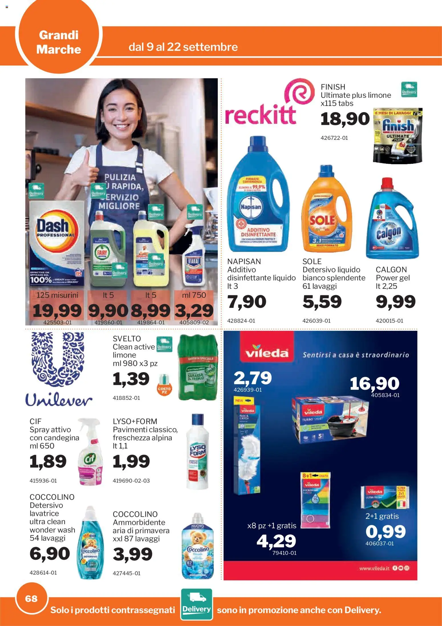 Volantino Sogegross del 09/09/2026 | Pagina: 68 | Prodotti: Ammorbidente, Limone, Lavatrice