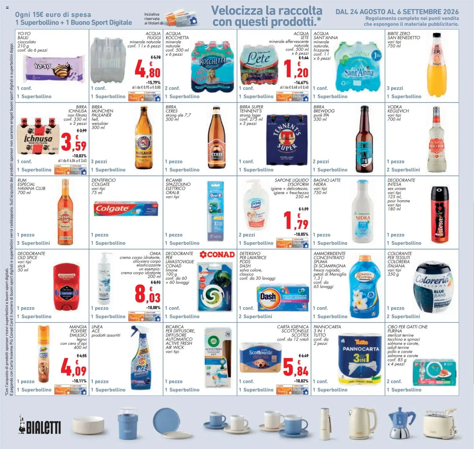 Volantino Conad del 26/08/2026 | Pagina: 26 | Prodotti: Tennent's, Tacchino, Jeans, Lavastoviglie