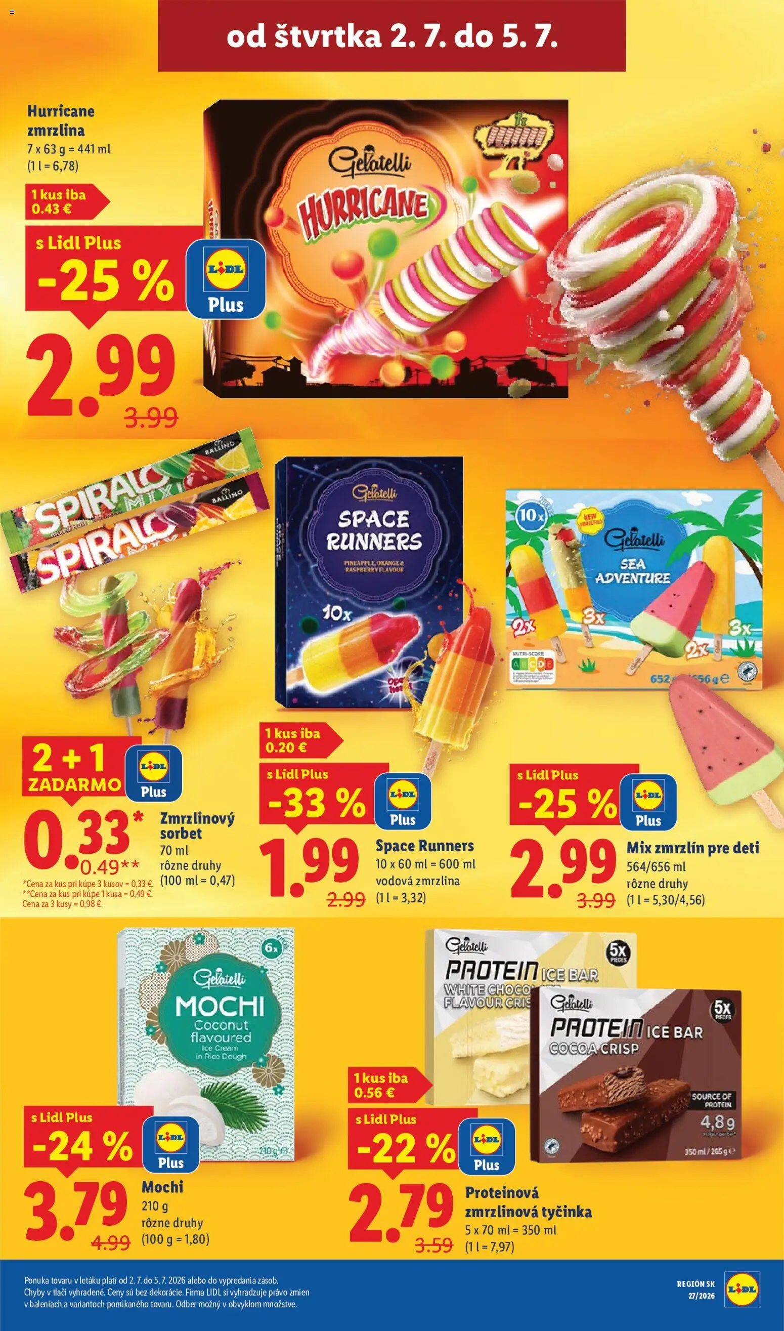 Nové Lidl akcie – leták je platný od 29.06.2026 | Strana: 71 | Produkty: Protein, Zmrzlina, Sorbet