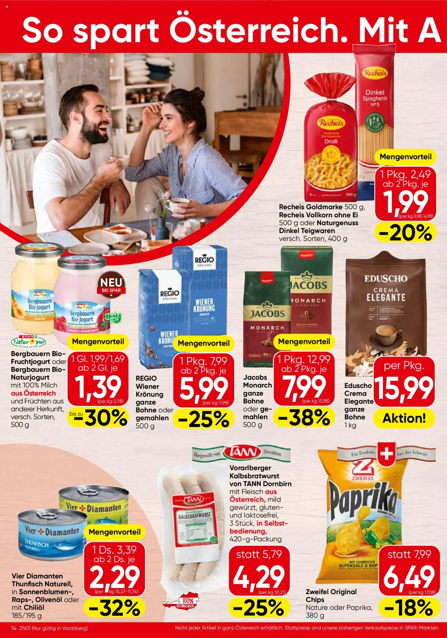 Spar - Vorarlberg gültig ab 03.06.2026 | Seite: 14 | Produkte: Chips, Milch, Hajdina liszt