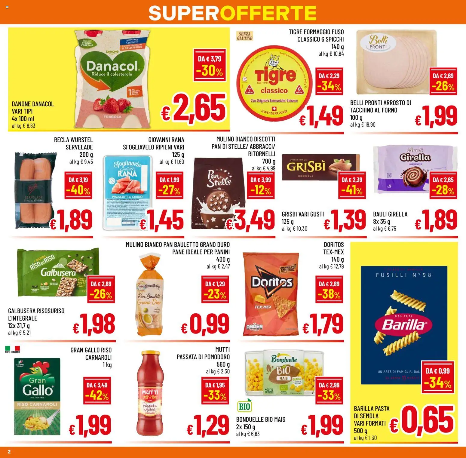 Volantino A&O del 27.05.2026 | Pagina: 2 | Prodotti: Pomodoro, Formaggio, Mutti, Mais