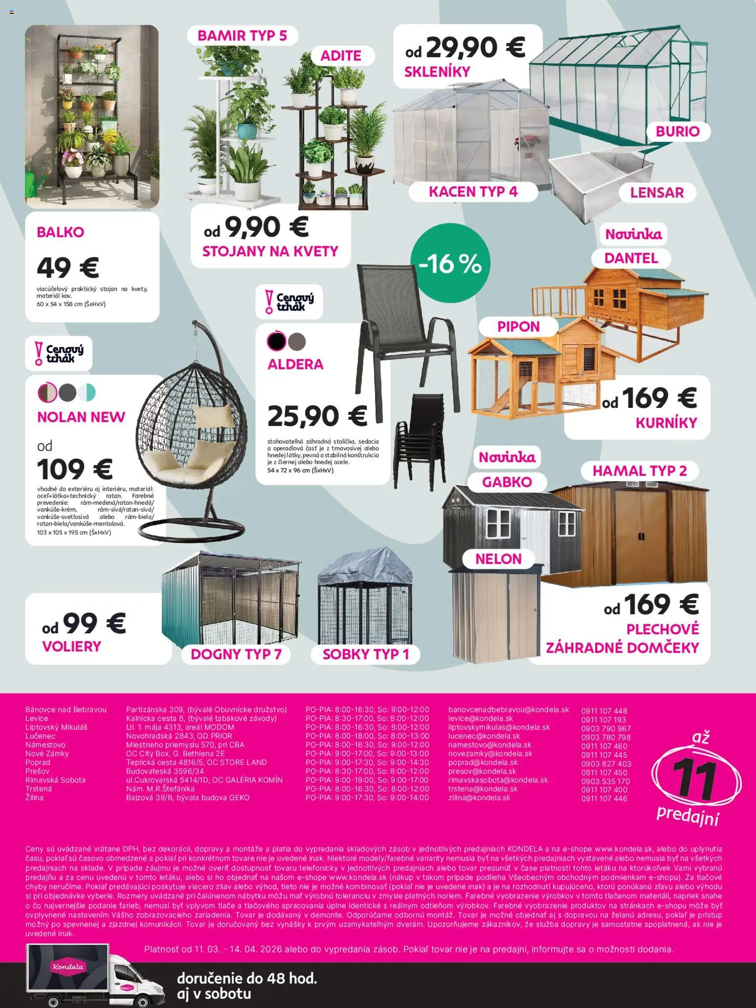 Nové Kondela akcie – leták je platný od 11.03.2026 | Strana: 8 | Produkty: Kvety