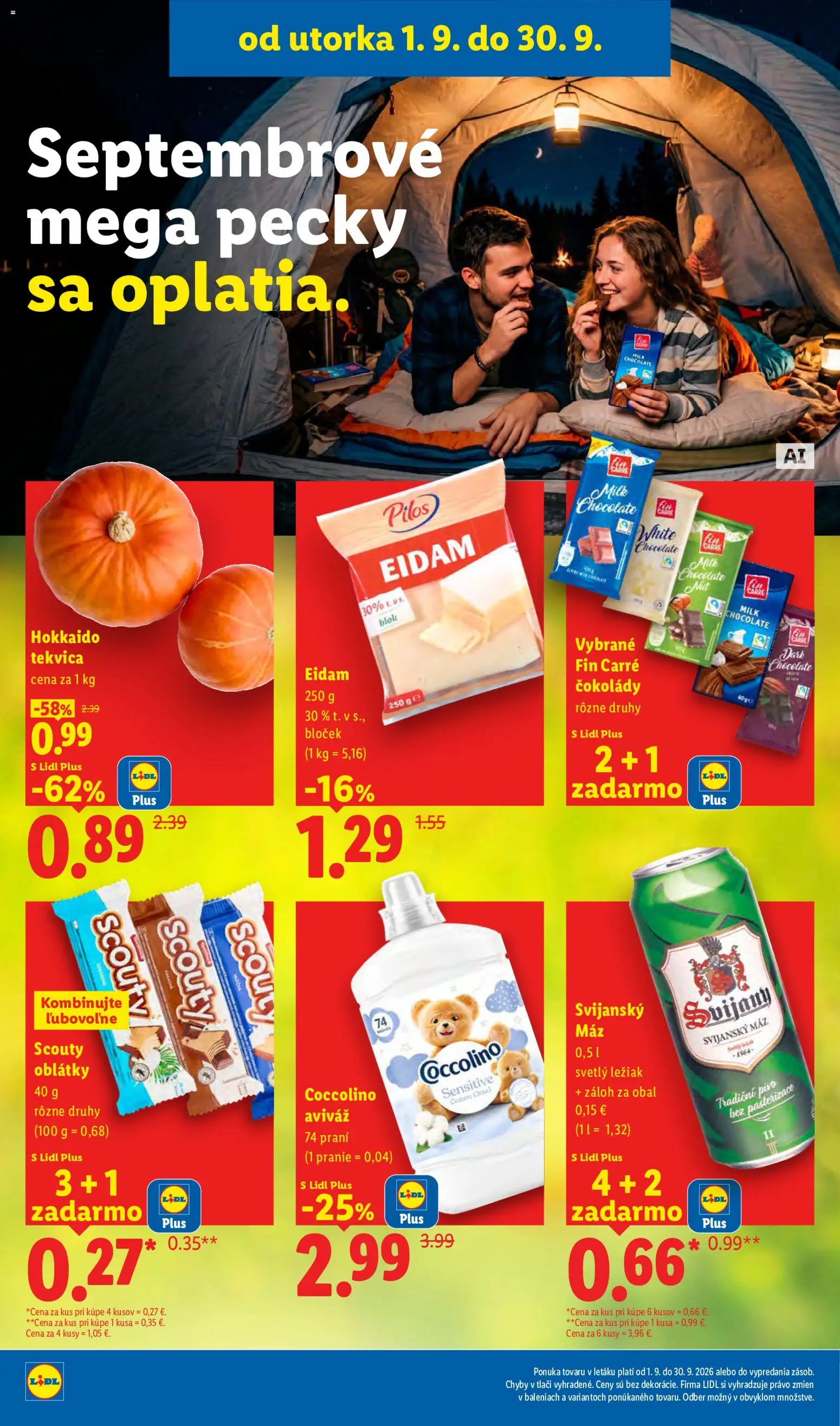 Nové Lidl akcie – leták je platný od 07.09.2026 | Strana: 42 | Produkty: Tekvica Hokkaido, Svijany, Oblátky, Coccolino
