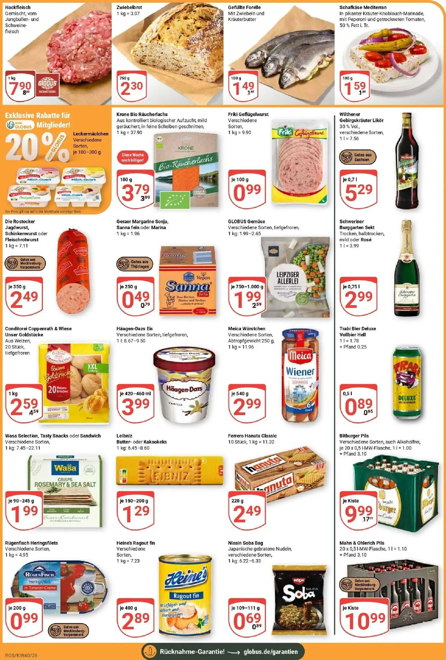 Globus Prospekt Lambrechtshagen (ab 28.09.2026) » Angebote online | Seite: 3 | Produkte: Bitburger, Margarine, Pils, Kuchen