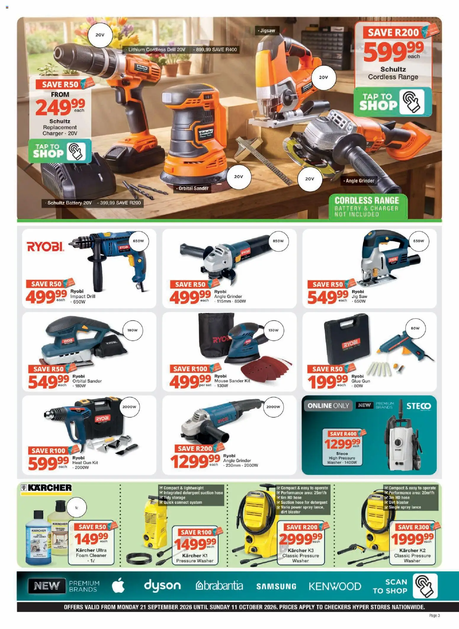 New Checkers catalogue – valid from 21/09/2026 | Page: 3 | Products: Mouse, Grinder, Angle grinder, Foam