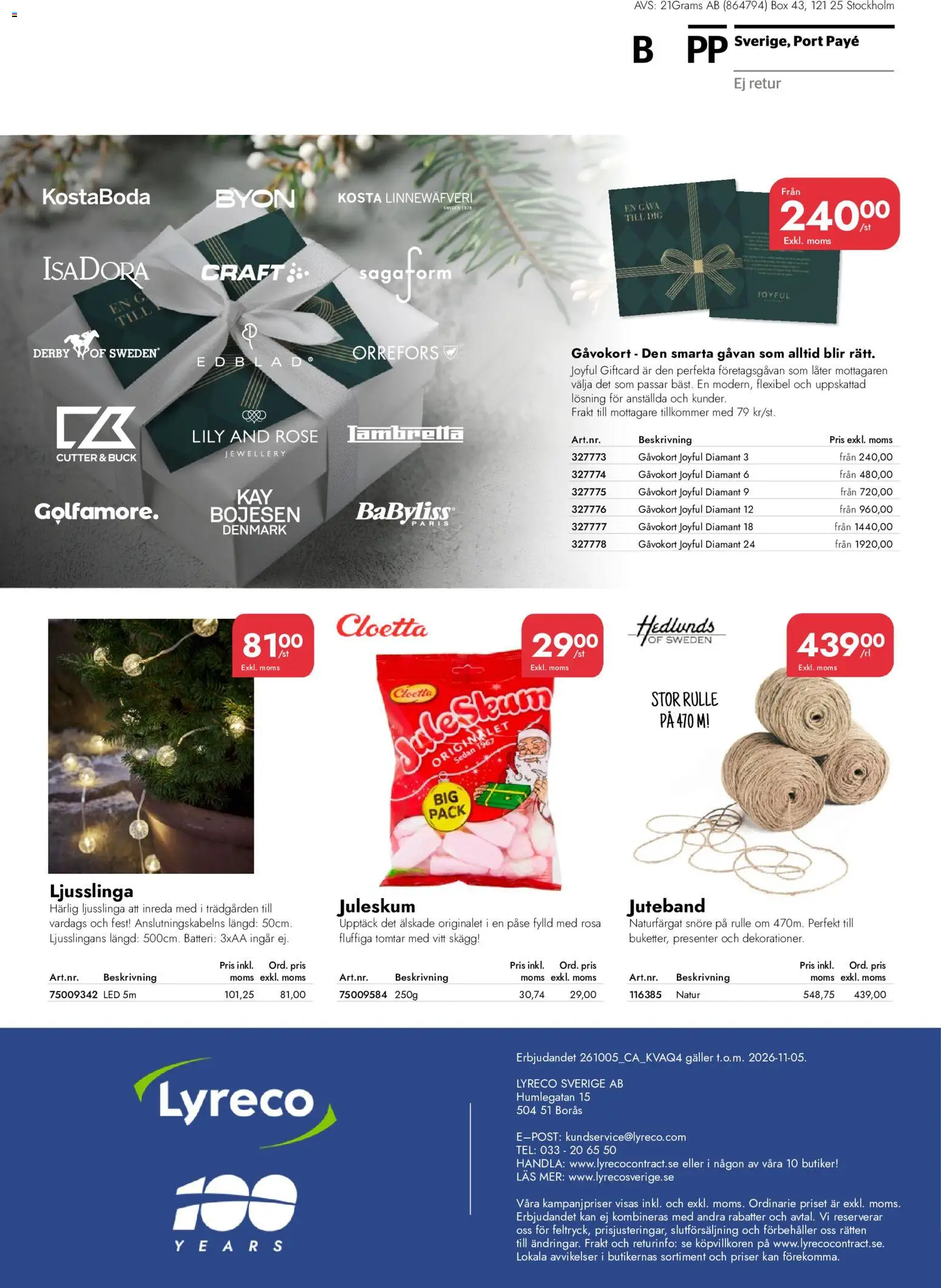 Lyreco reklamblad aktuell från 01/10/2026 | Sida: 36 | Produkter: Galler, Batteri, Ljusslinga