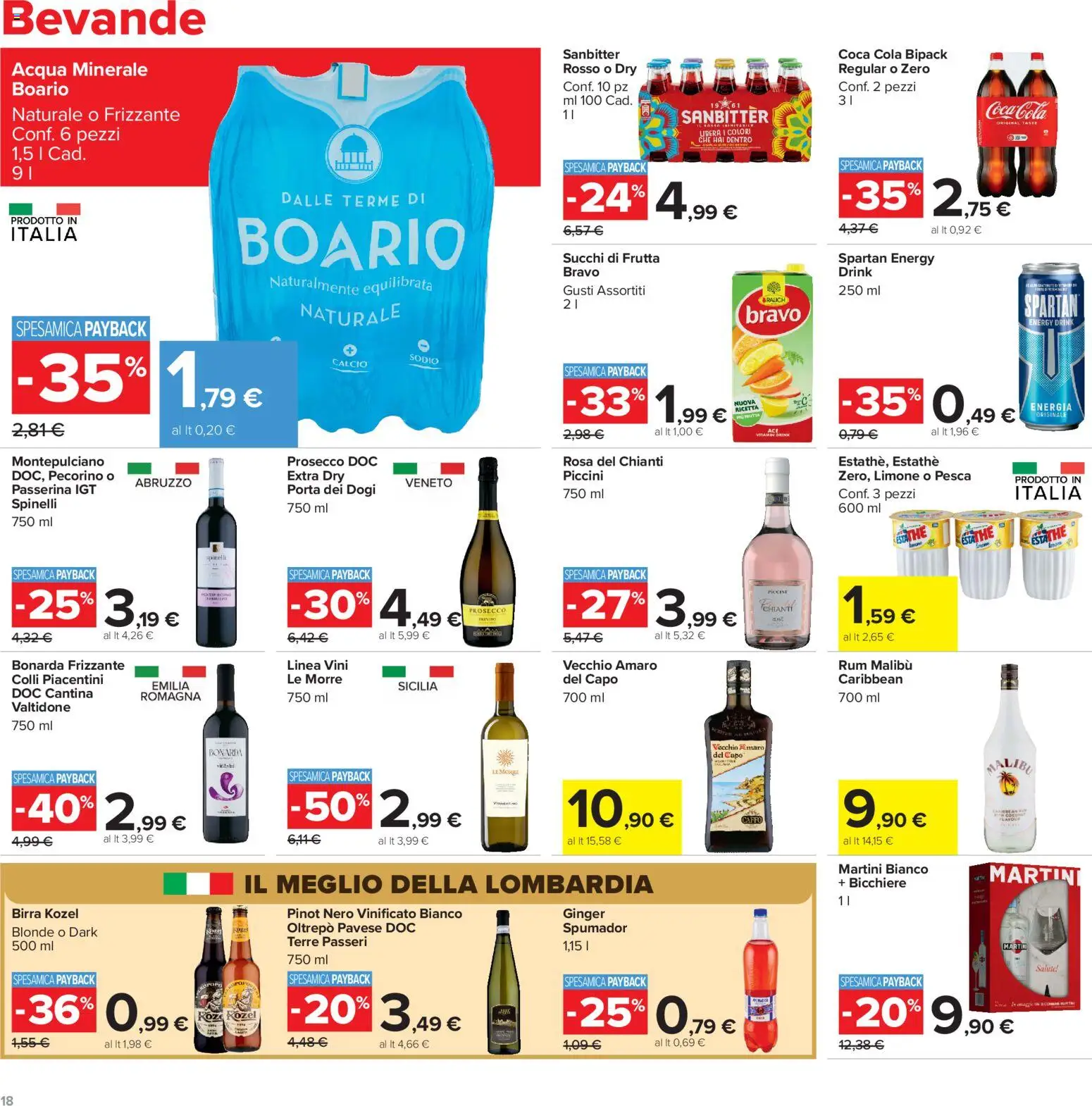 Volantino Carrefour del 15/09/2026 | Pagina: 18 | Prodotti: Prosecco, Acqua, Frutta, Limone