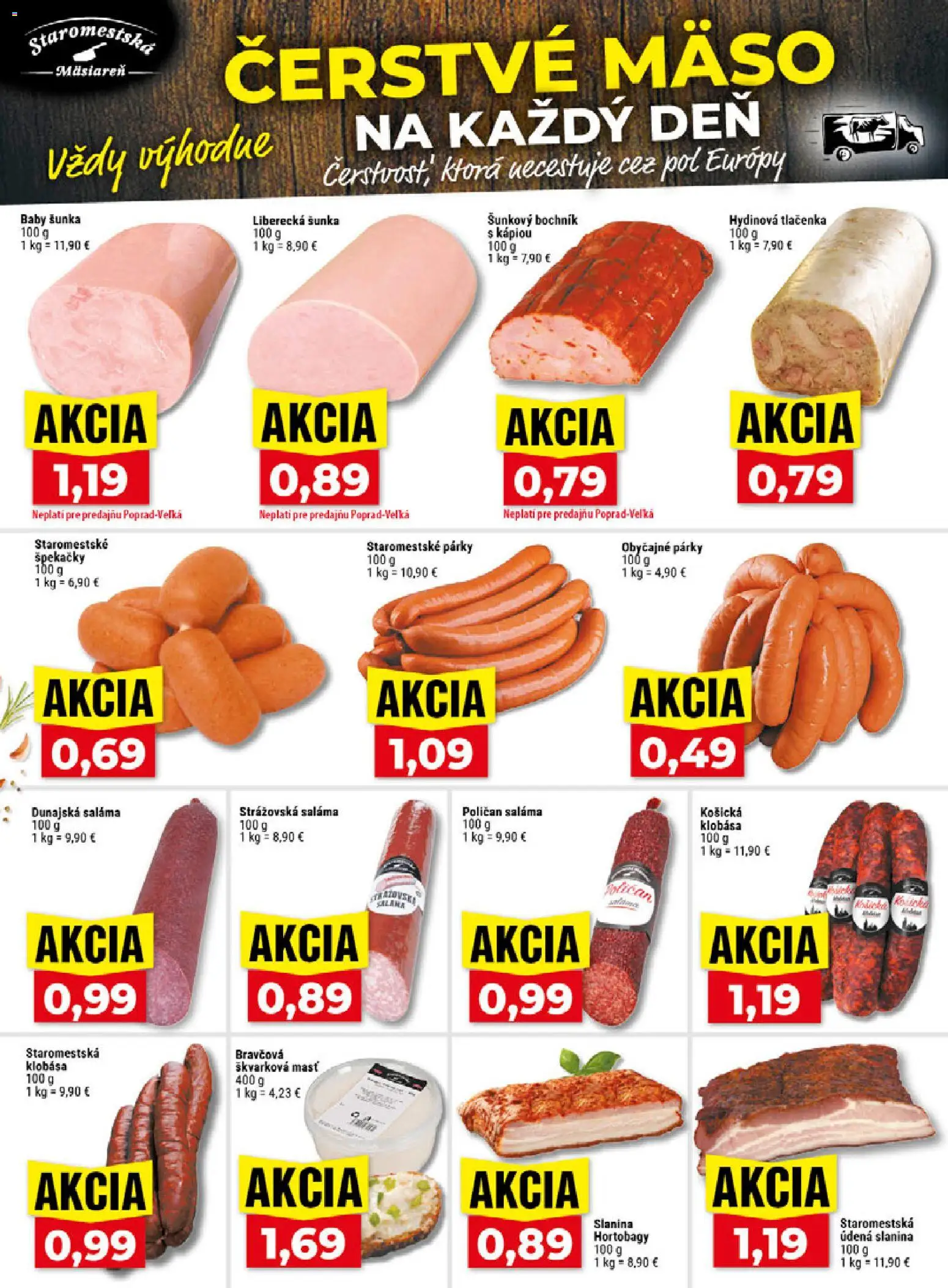 Nové Klas akcie – leták je platný od 19.10.2026 | Strana: 8 | Produkty: Saláma, Šunka, Slanina, Párky