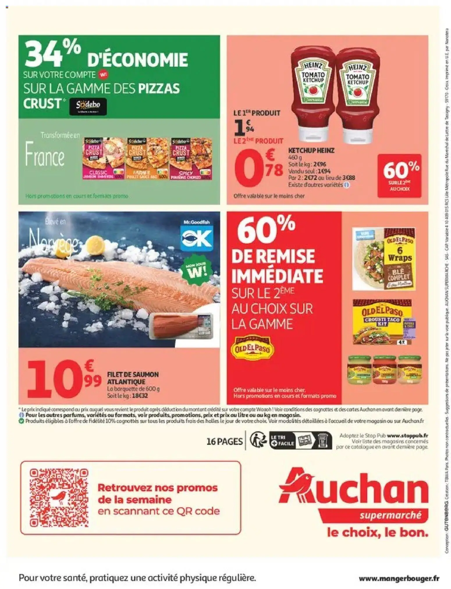 {H1} | Page: 16 | Produits: Filet de saumon, Pizza, Ketchup, Saumon