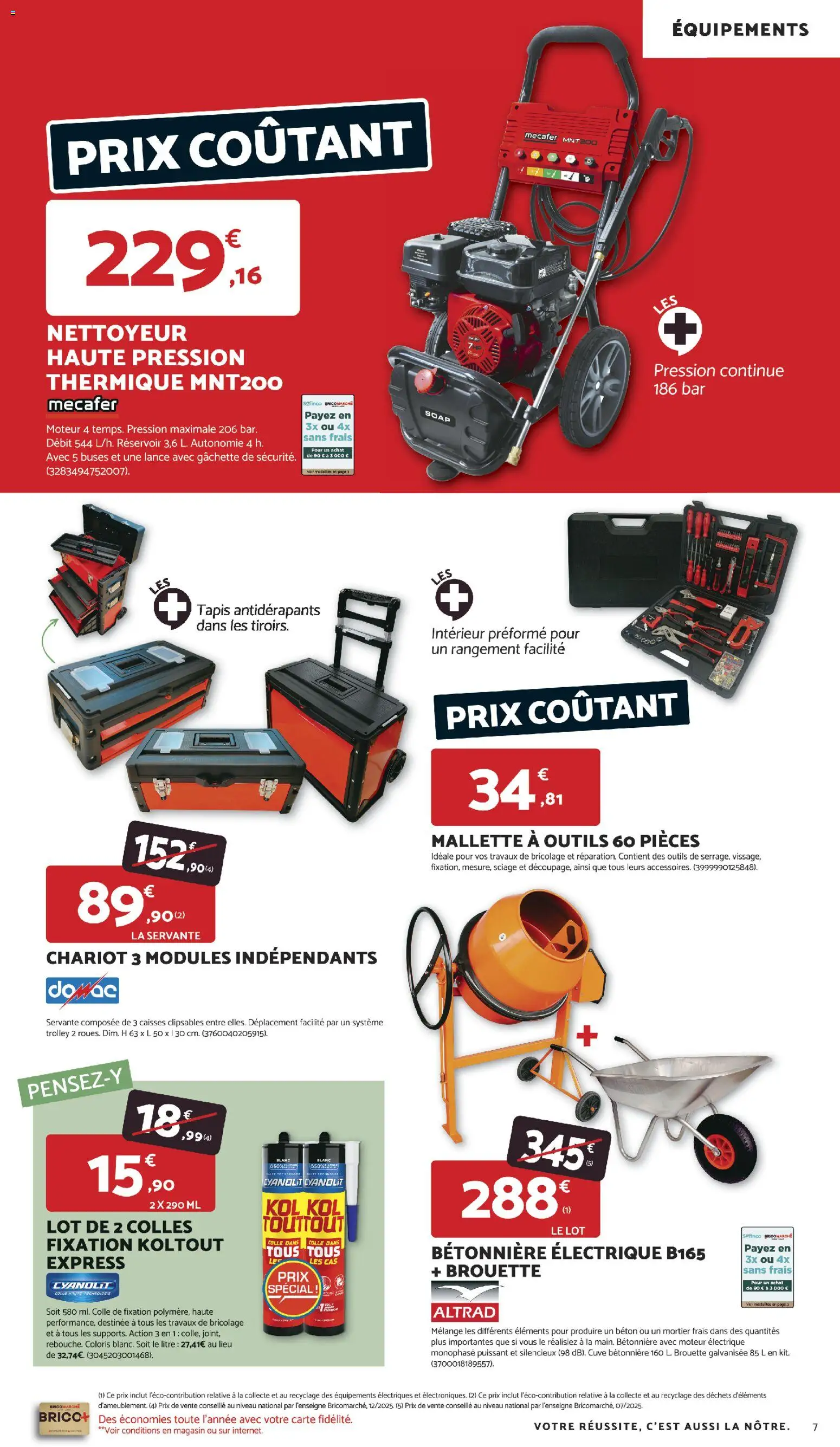 {H1} | Page: 7 | Produits: Nettoyeur haute pression, Brouette, Tapis, Colle