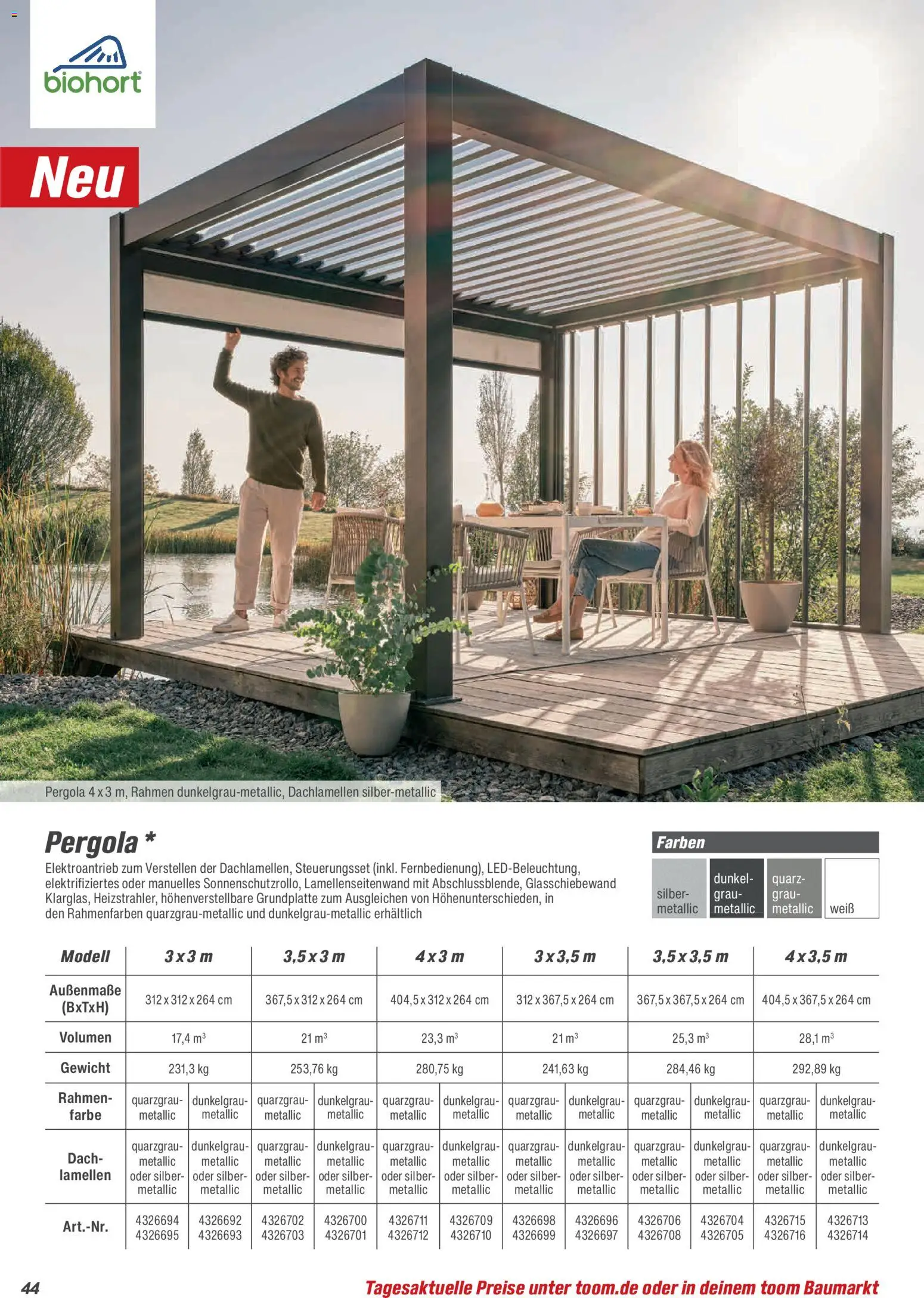 Toom Baumarkt Gartenhäuser & Carports 2026 – gültig ab 20.02.2026 | Seite: 44 | Produkte: Gewicht