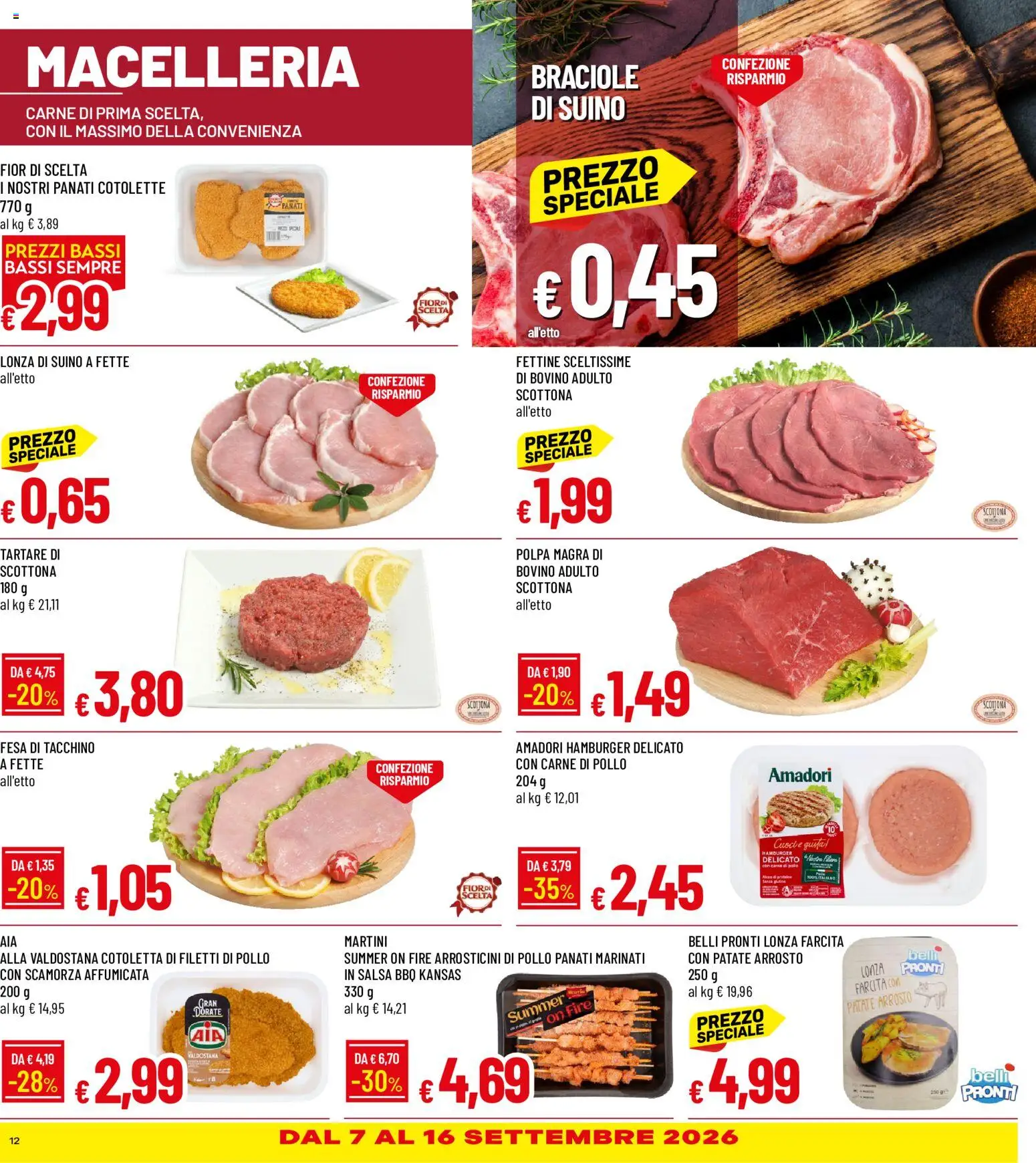 Volantino Galassia del 03/09/2026 | Pagina: 12 | Prodotti: Bovino, Patate, Suino, Hamburger