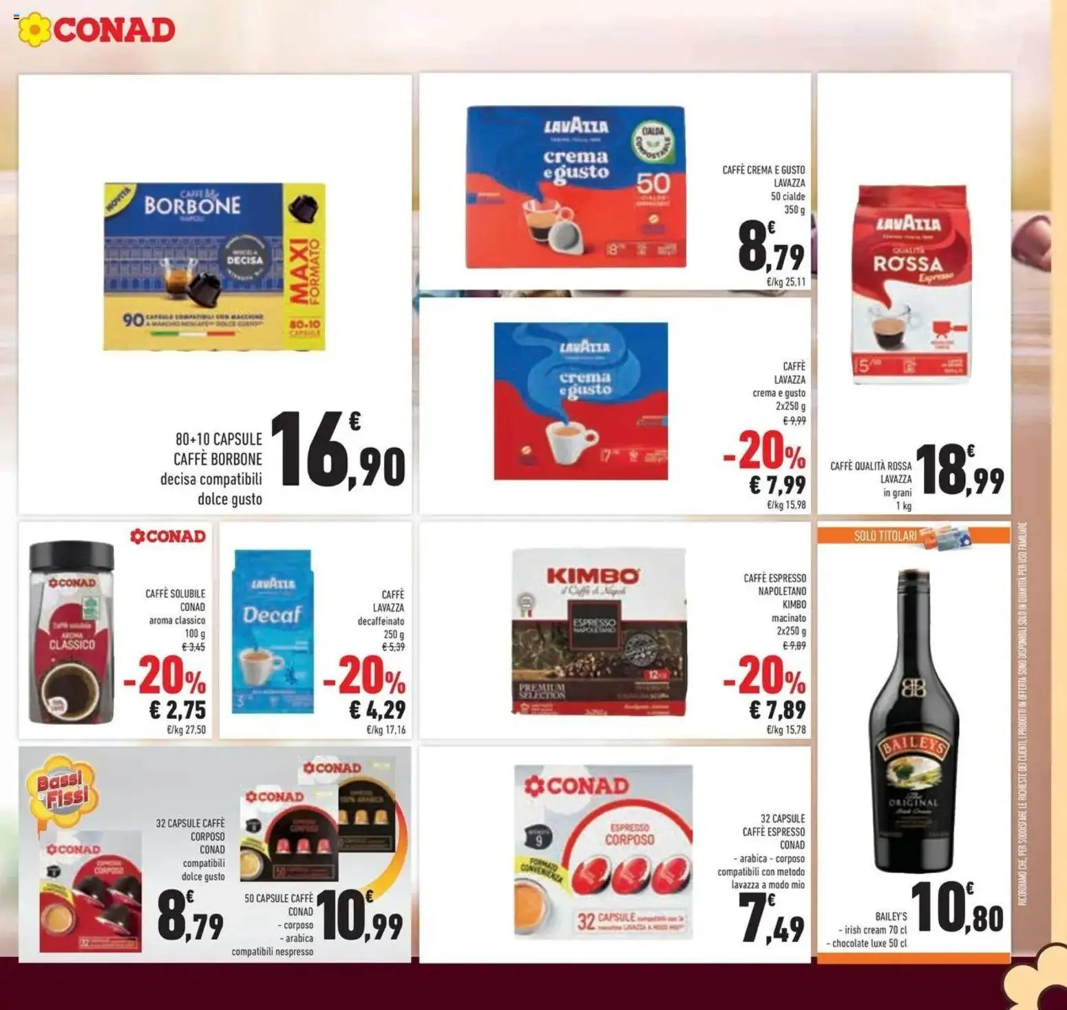 Volantino Conad dal 09/09/2026 > Anteprima | Pagina: 11 | Prodotti: Crema, Baileys, Cialde, Macinato