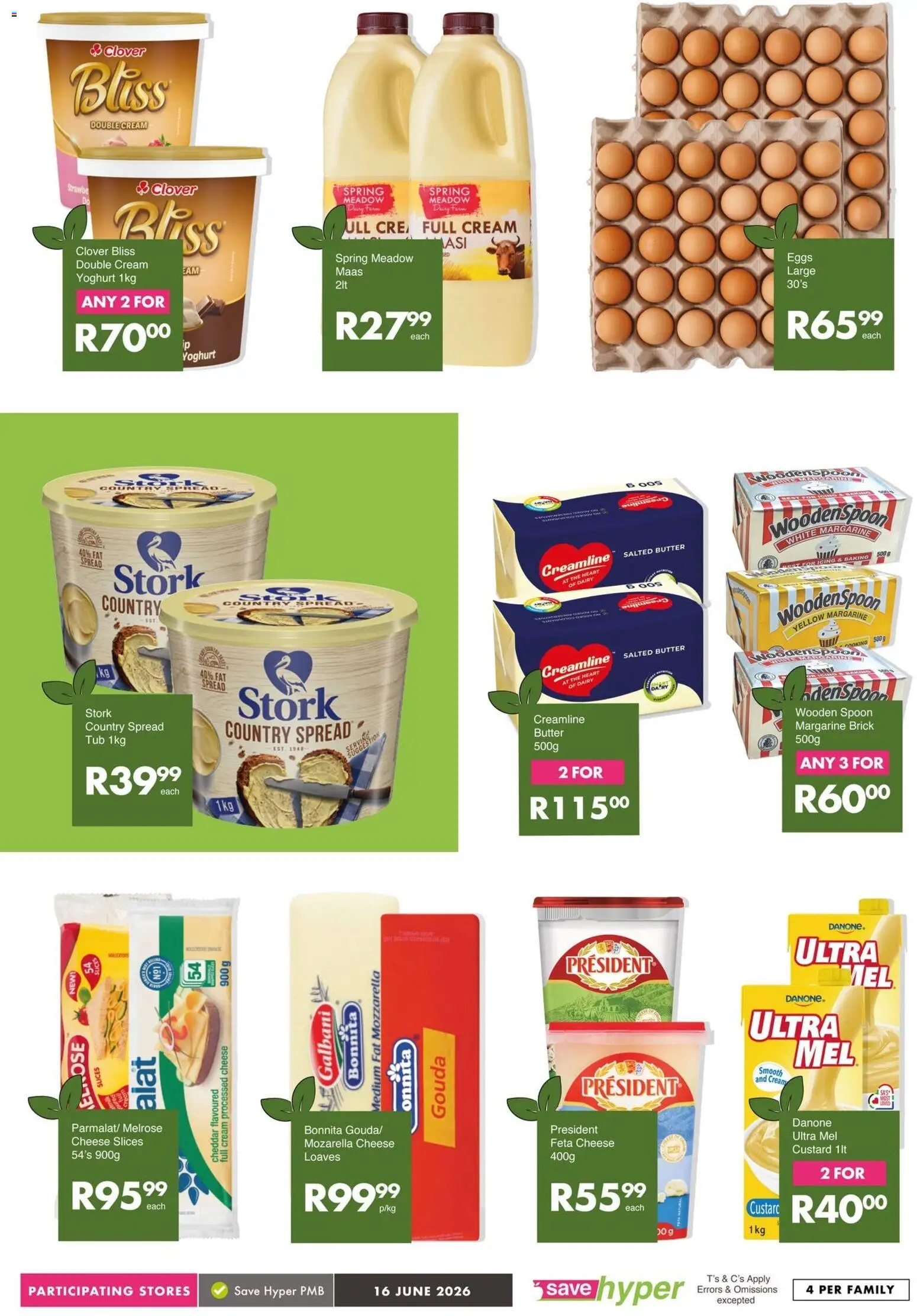 New Save catalogue – valid from 16.06.2026 | Page: 6 | Products: Custard, Cheese, Eggs, Cream