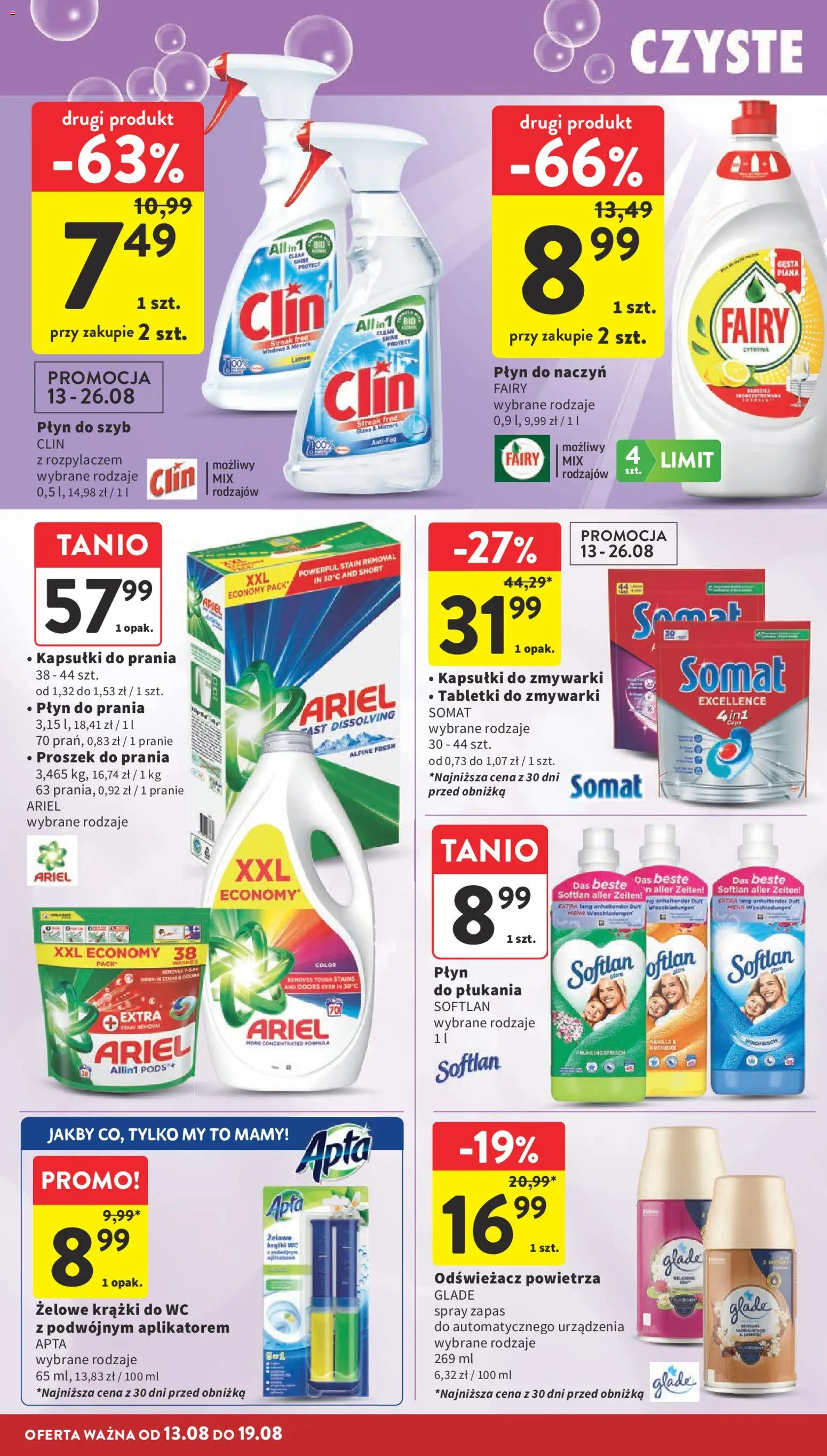 Intermarche gazetka od 13.08.2026 | Strona: 38 | Produkty: Proszek, Fairy, Proszek do prania, Kapsułki do zmywarki