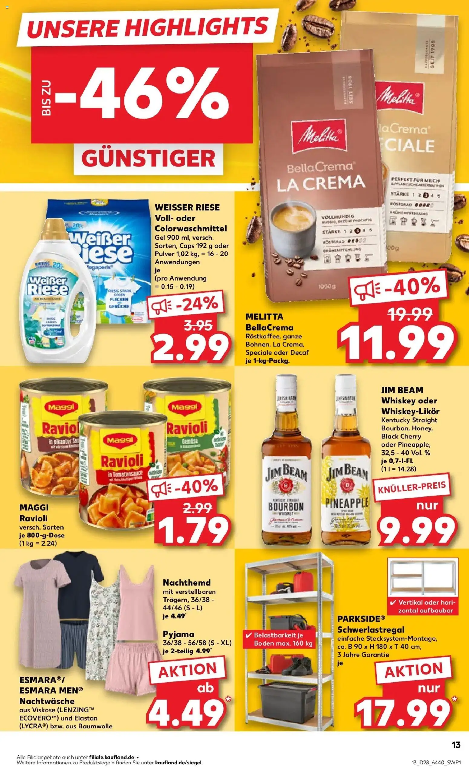 Kaufland Prospekt Oppenheim – gültig ab 09.07.2026 | Seite: 13 | Produkte: Jim beam, Pyjama, Bourbon, Whiskey