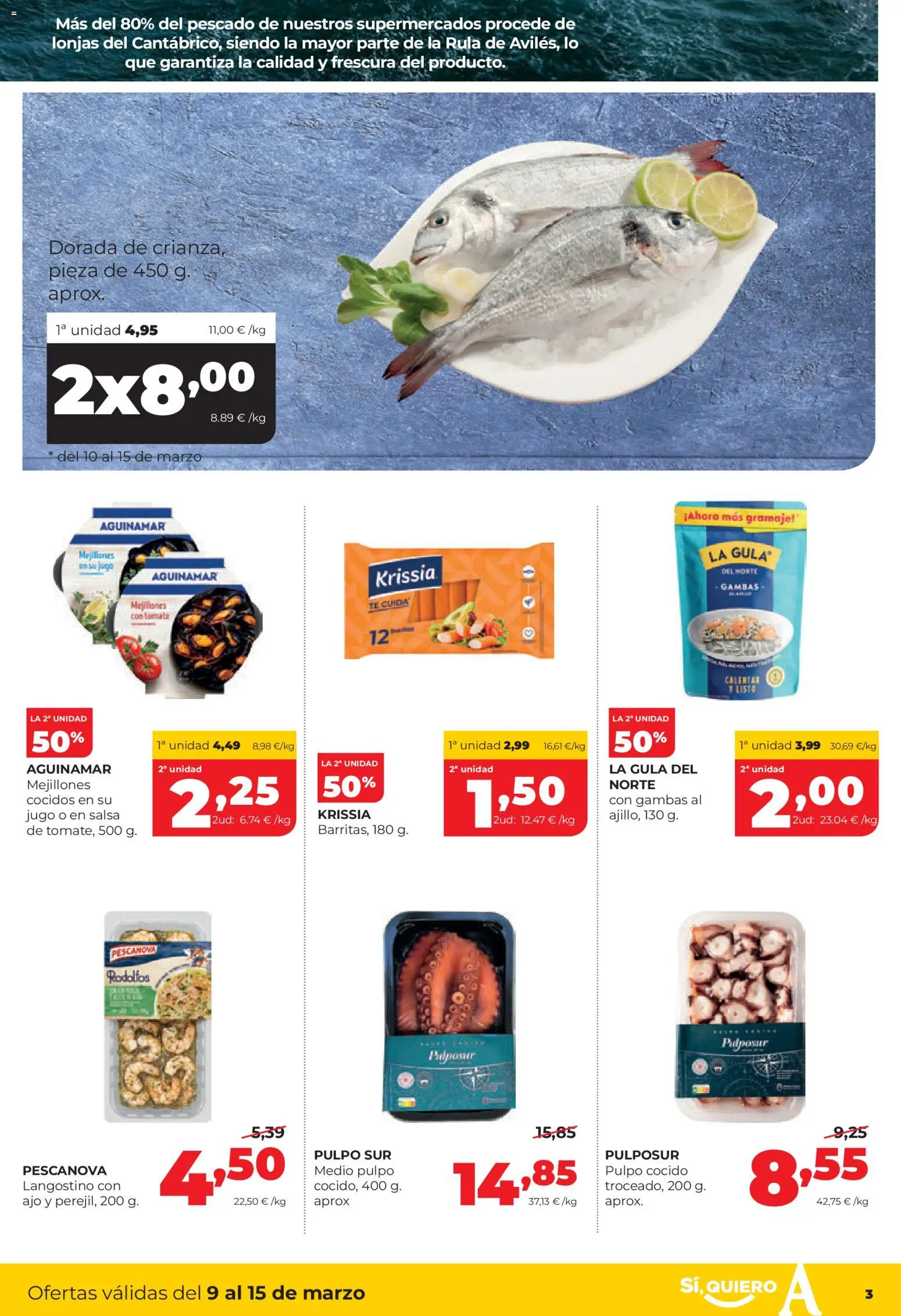 Alimerka folleto Asturias │ válido desde el 09.03.2026 | Página: 3 | Productos: Jugo, Pescado, Té, Langostino