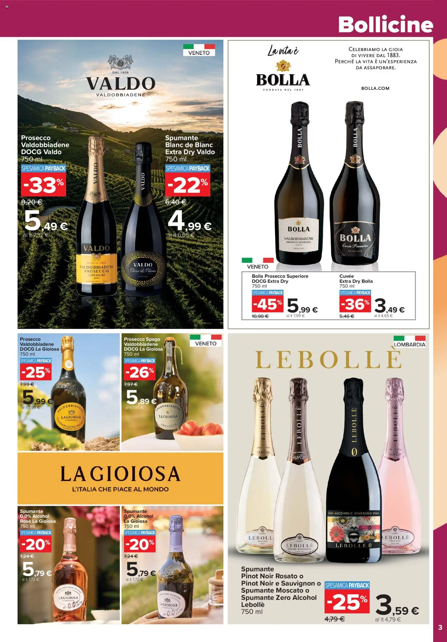 Volantino Carrefour del 19.06.2026 | Pagina: 3 | Prodotti: Prosecco, Spumante