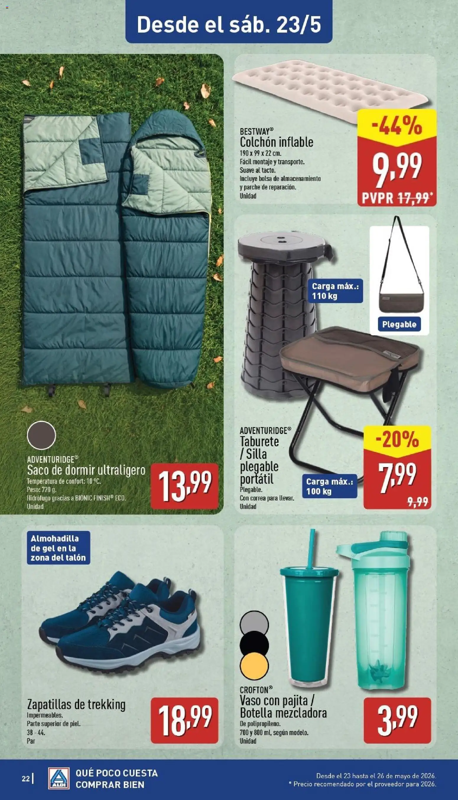 Aldi folleto Baleares │ válido desde el 18.05.2026 | Página: 22 | Productos: Taburete, Colchon, Bolsa, Peso