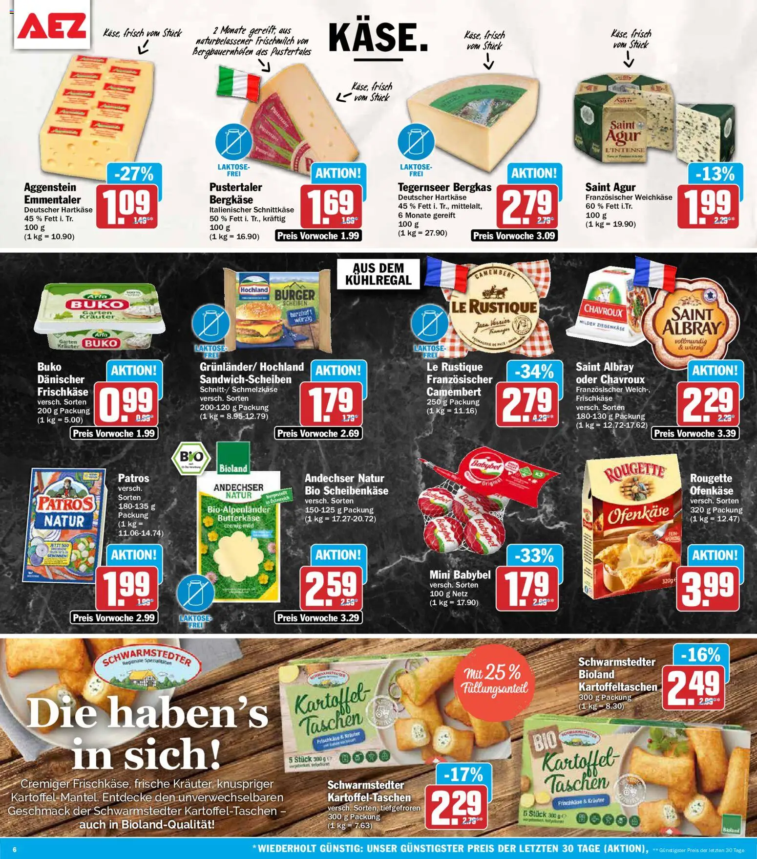 AEZ Prospekt – gültig ab 05.10.2026 | Seite: 6 | Produkte: Spezialitäten, Ziegenkäse, Camembert, Frischkase