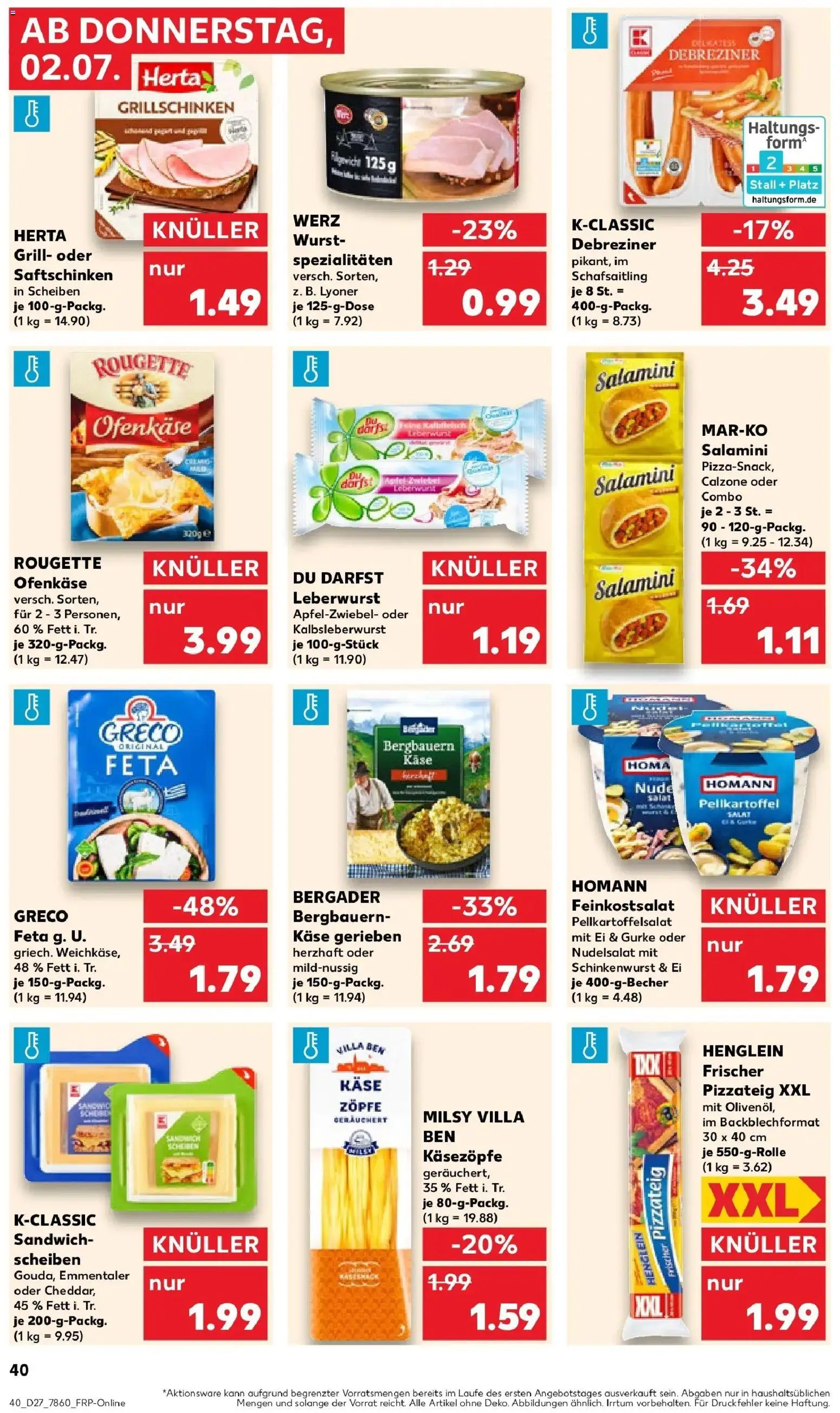 Kaufland Prospekt Peißenberg – gültig ab 29.06.2026 | Seite: 51 | Produkte: Grill, Feta, Wurst, Salat