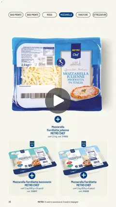 Anteprima del volantino Metro Pizzeria catalogo valido a partire dal 08.01.2026 | Pagina: 18 | Prodotti: Sale, Mozzarella, Pasta, Correttore