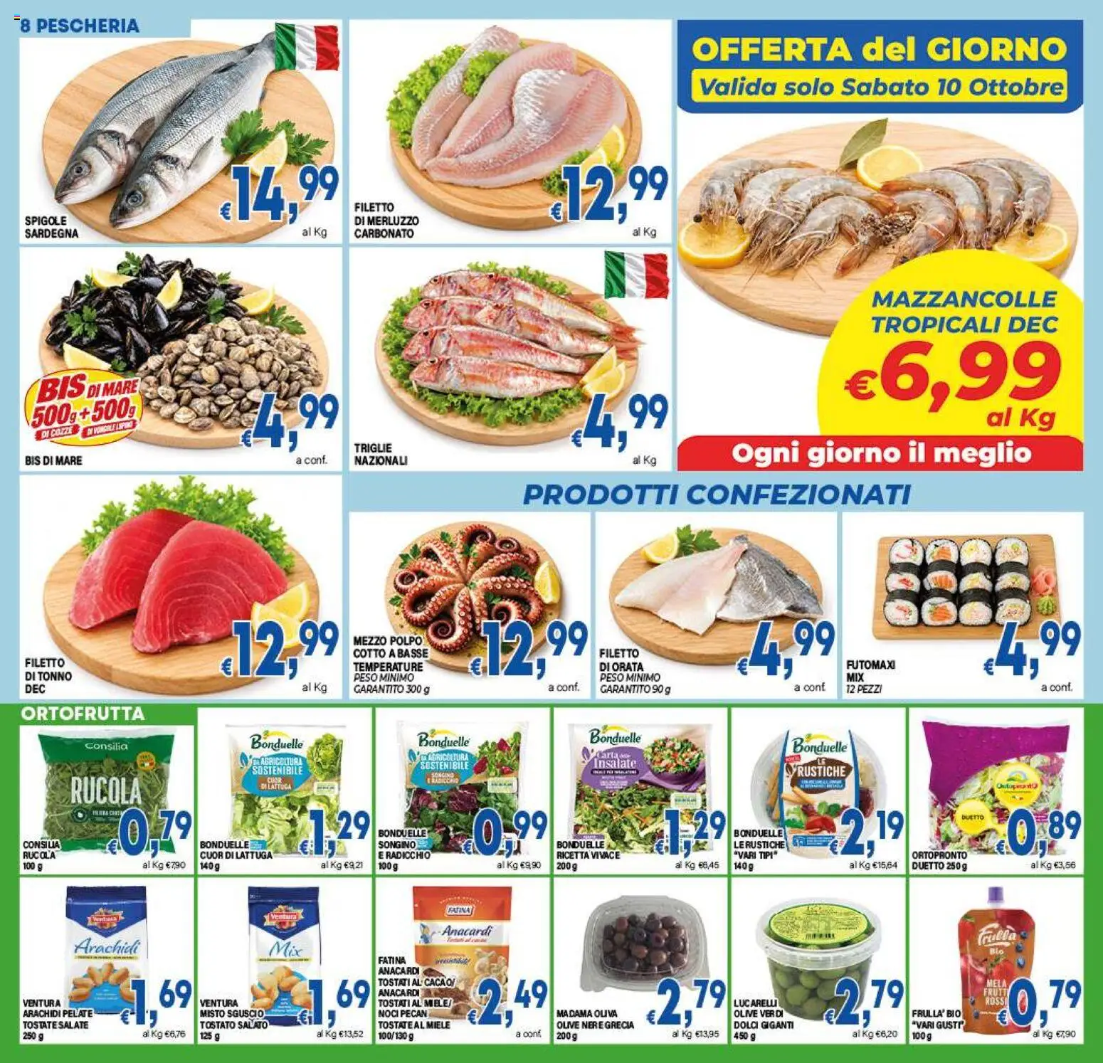 Volantino DEM del 02/10/2026 | Pagina: 8 | Prodotti: Rucola, Filetto, Noci, Tonno