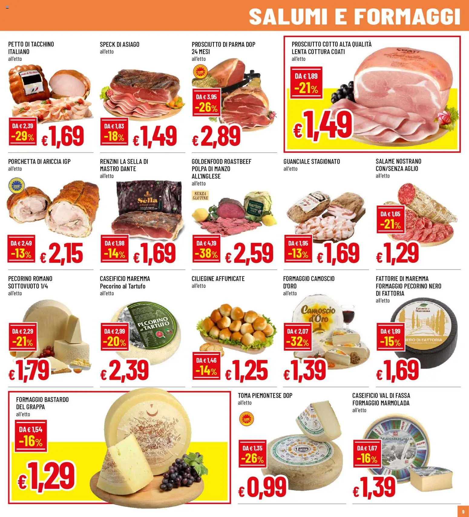 Volantino Galassia del 20/08/2026 | Pagina: 9 | Prodotti: Manzo, Tacchino, Petto di tacchino, Grappa