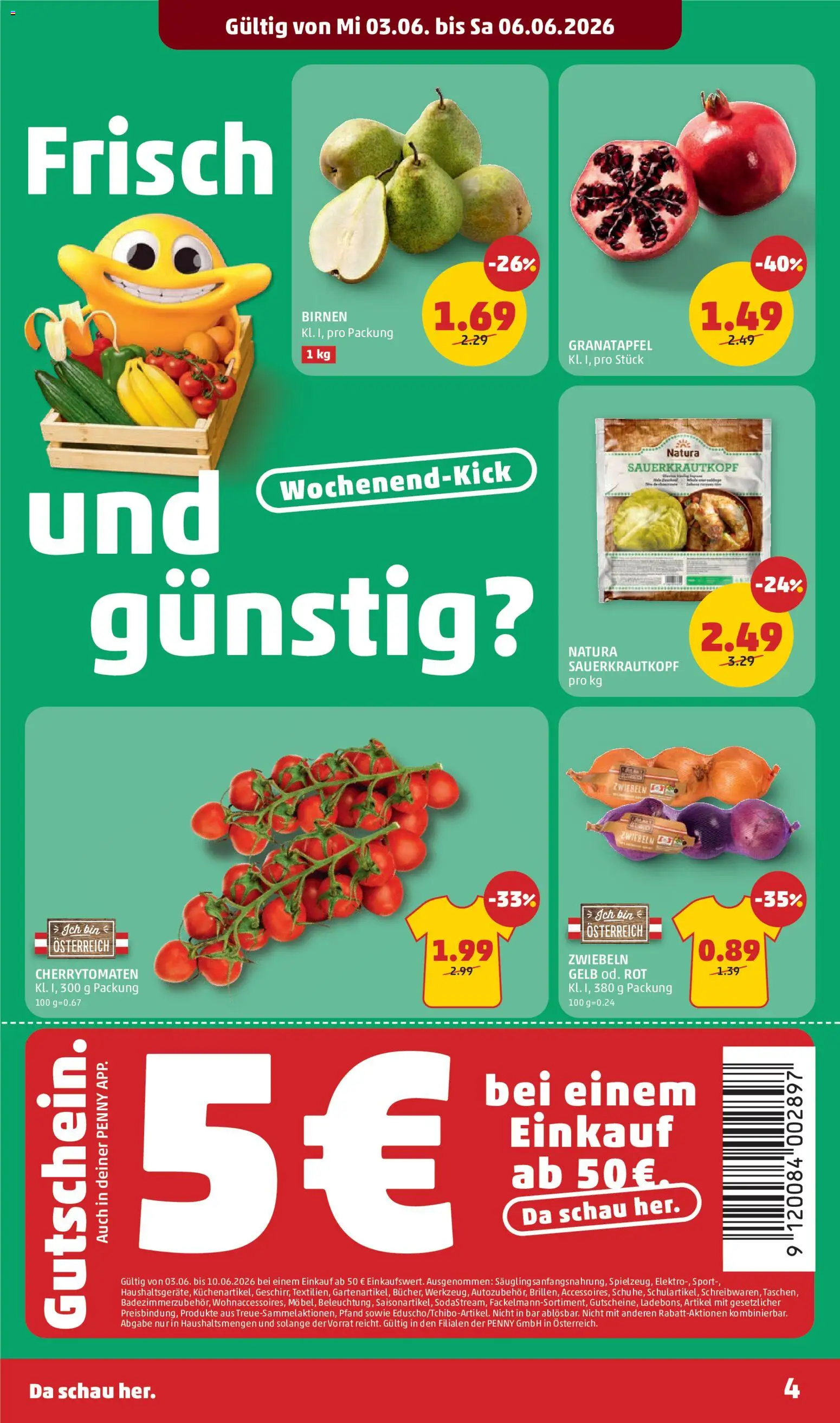 Penny Markt - Flugblatt gültig ab 03.06.2026 | Seite: 4 | Produkte: Zwiebeln