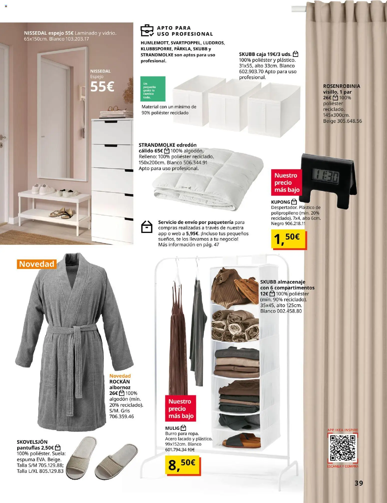 IKEA - IKEA para tu negocio │ válido desde el 01/09/2026 | Página: 39 | Productos: Pantuflas, Algodón, Almacenaje, Caja