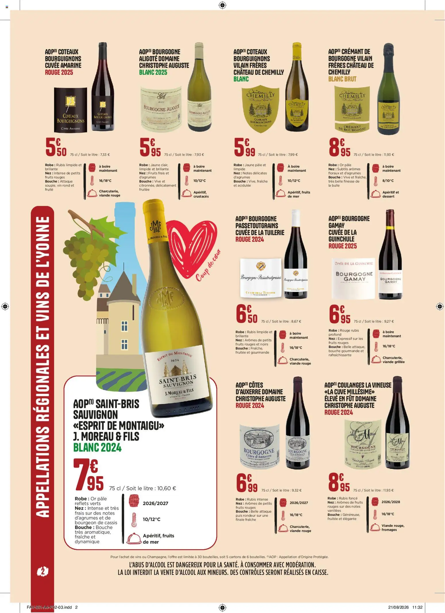 {H1} | Page: 2 | Produits: Dessert, Crémant de bourgogne, Bourgogne, Viande