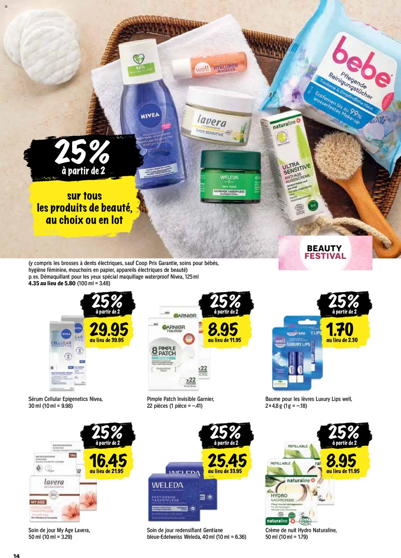 Coop aktionen FR – gültig ab 11.06.2026 | Seite: 14 | Produkte: Serum, Reinigungstücher, Lip Balm, Creme