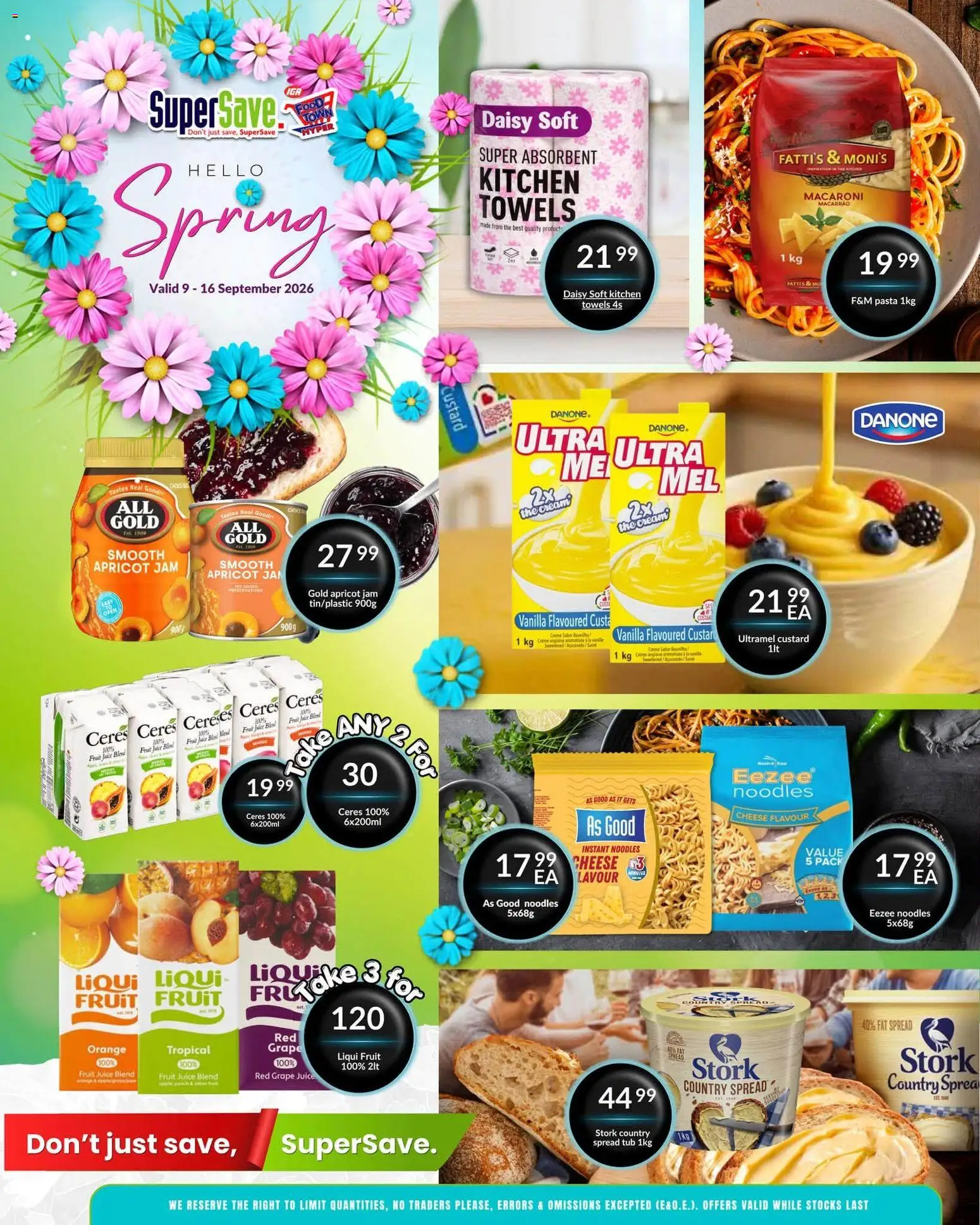 New Super Save catalogue – valid from 09/09/2026 | Page: 2 | Products: Custard, Spread, Noodles, Cream