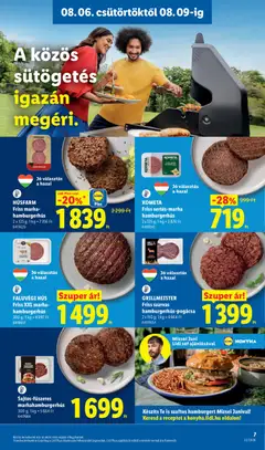 FALUVÉGI HÚS Friss XXL marha-hamburgerhús, 300 g; 1 kg = 4997 Ft - amely érvényes a következő dátumtól: 2026.08.06. | Oldal: 7 | Termékek: Hamburger, Hús